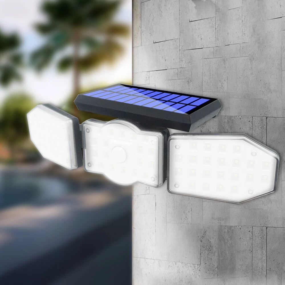 (2 PCS) 600W 62LED Solar Flood Light Motion Sensor Security Wall Street Yard Outdoor Lamp