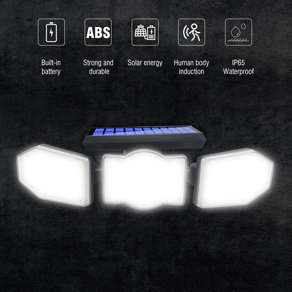 (2 PCS) 600W 62LED Solar Flood Light Motion Sensor Security Wall Street Yard Outdoor Lamp