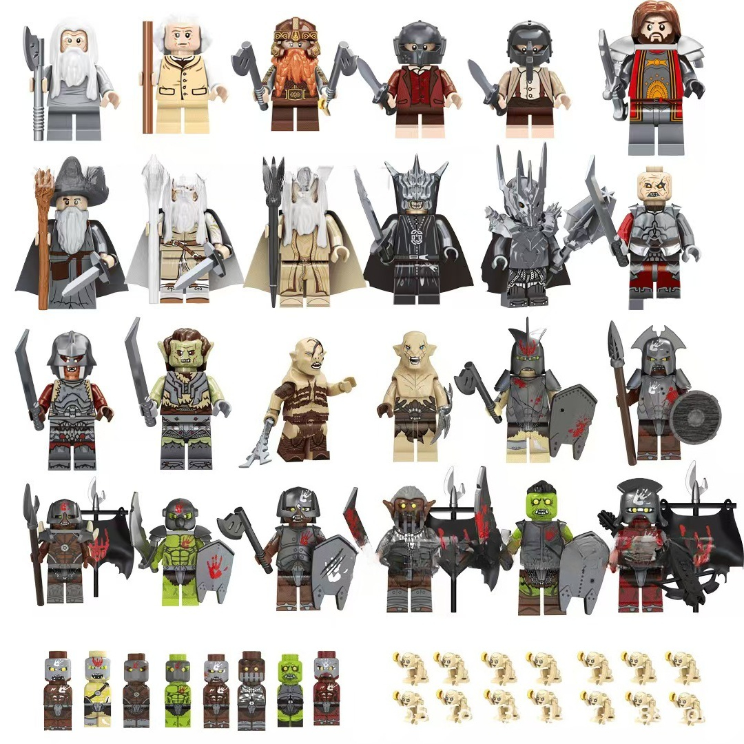 (24 PCS) Anime Building Blocks The Lord of Ring Min Figure Toys Children Toys Birthday Gifts Cartoon Characters