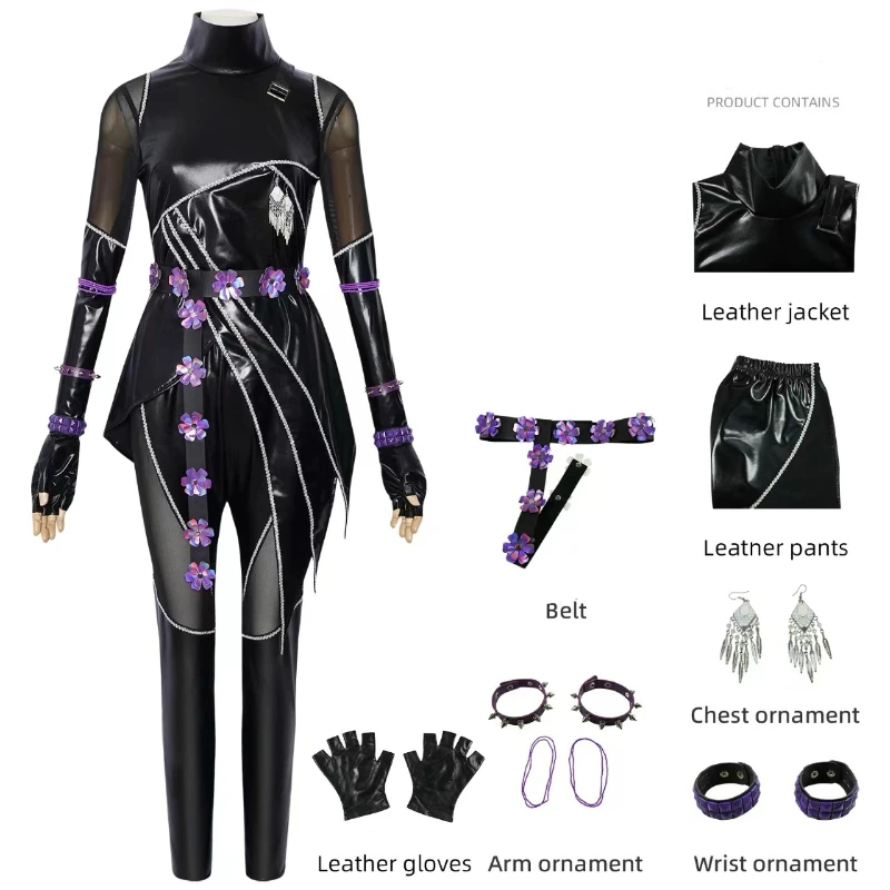 (130CM) Kids Girls Halloween Rumi Zoey Mira Cosplay Costume Printed Roleplay Outfit for Little Girls Trick or Treat