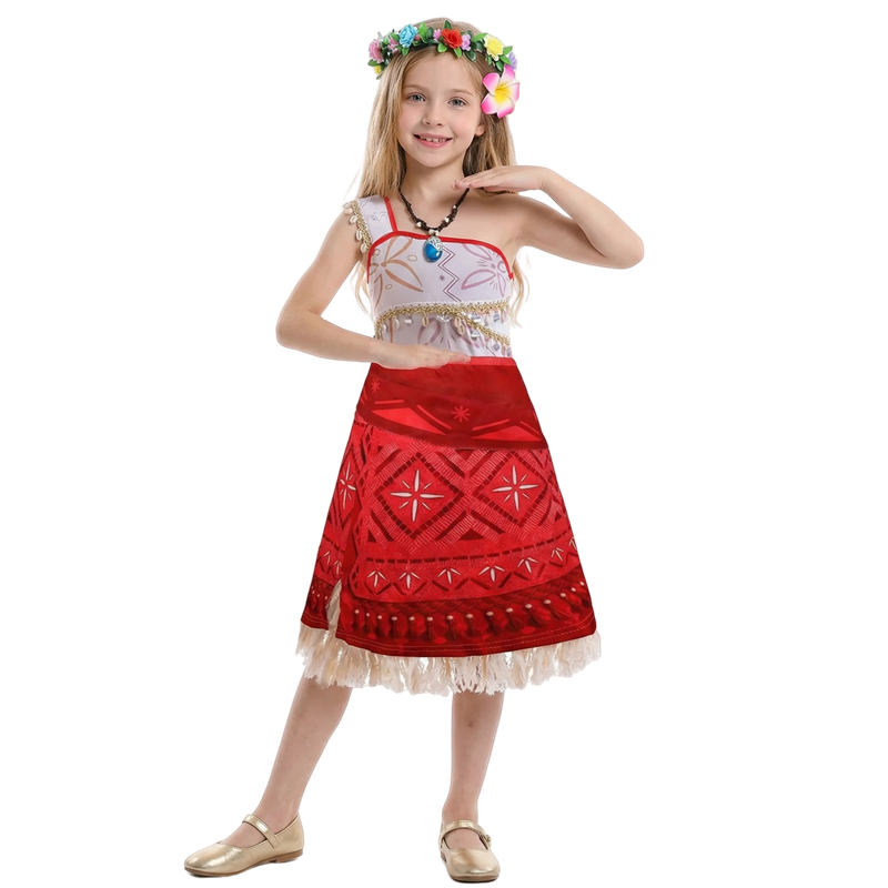 (120CM) Fancy Princess Dress Girls' Halloween Costume Girls' Dress-Up Clothes Toddler Children's Outfit with Accessories Necklace