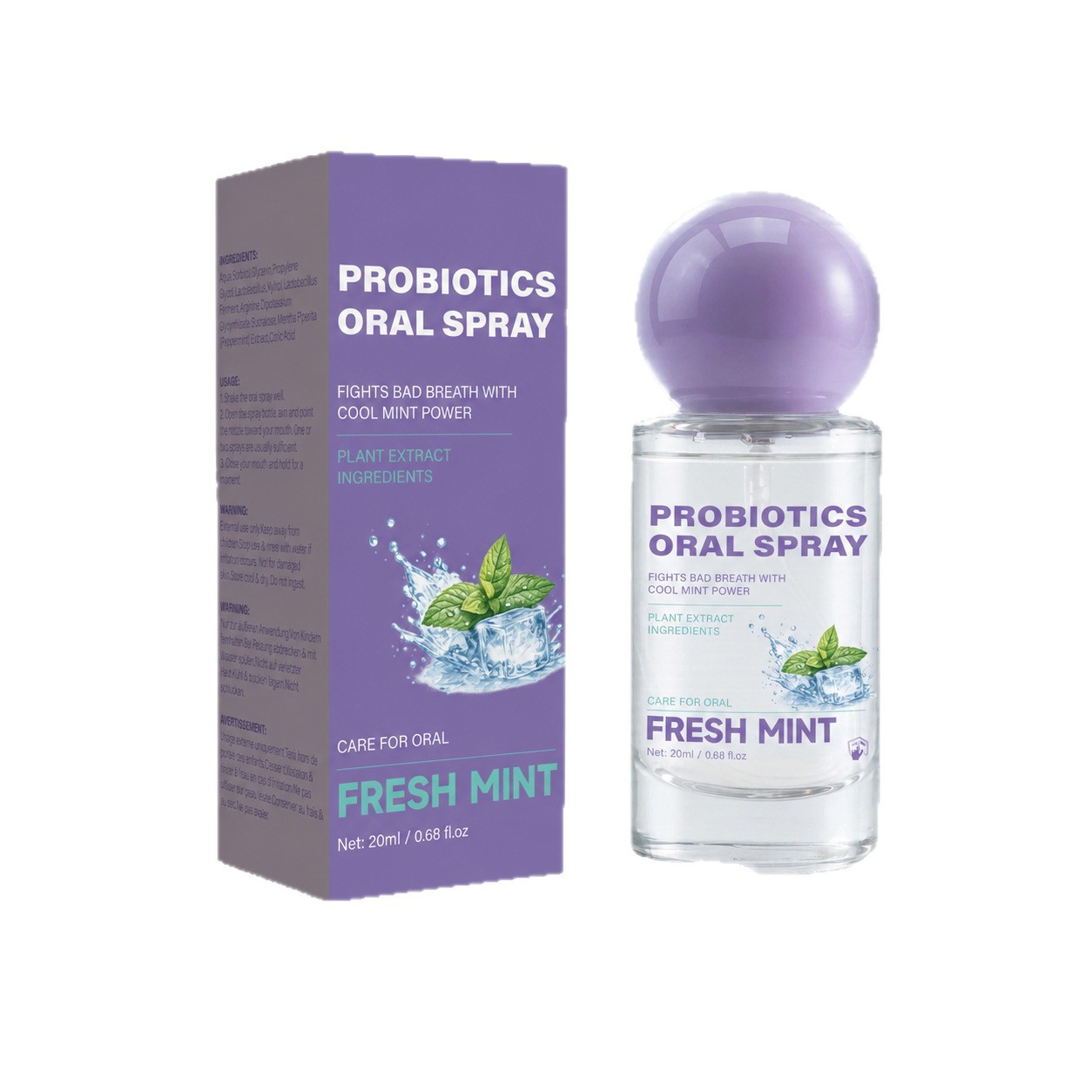 Probiotic Oral Spray For Breath Freshening And Oral Hygiene Daily Mouth Care Neutral Packaging 20ml