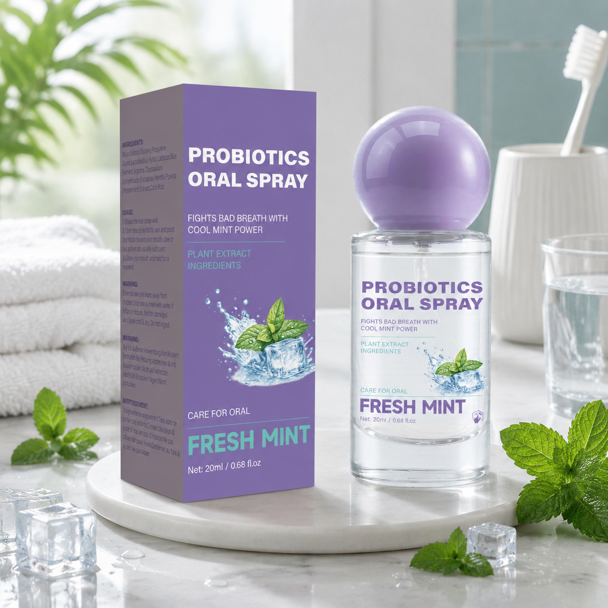 Probiotic Oral Spray For Breath Freshening And Oral Hygiene Daily Mouth Care Neutral Packaging 20ml
