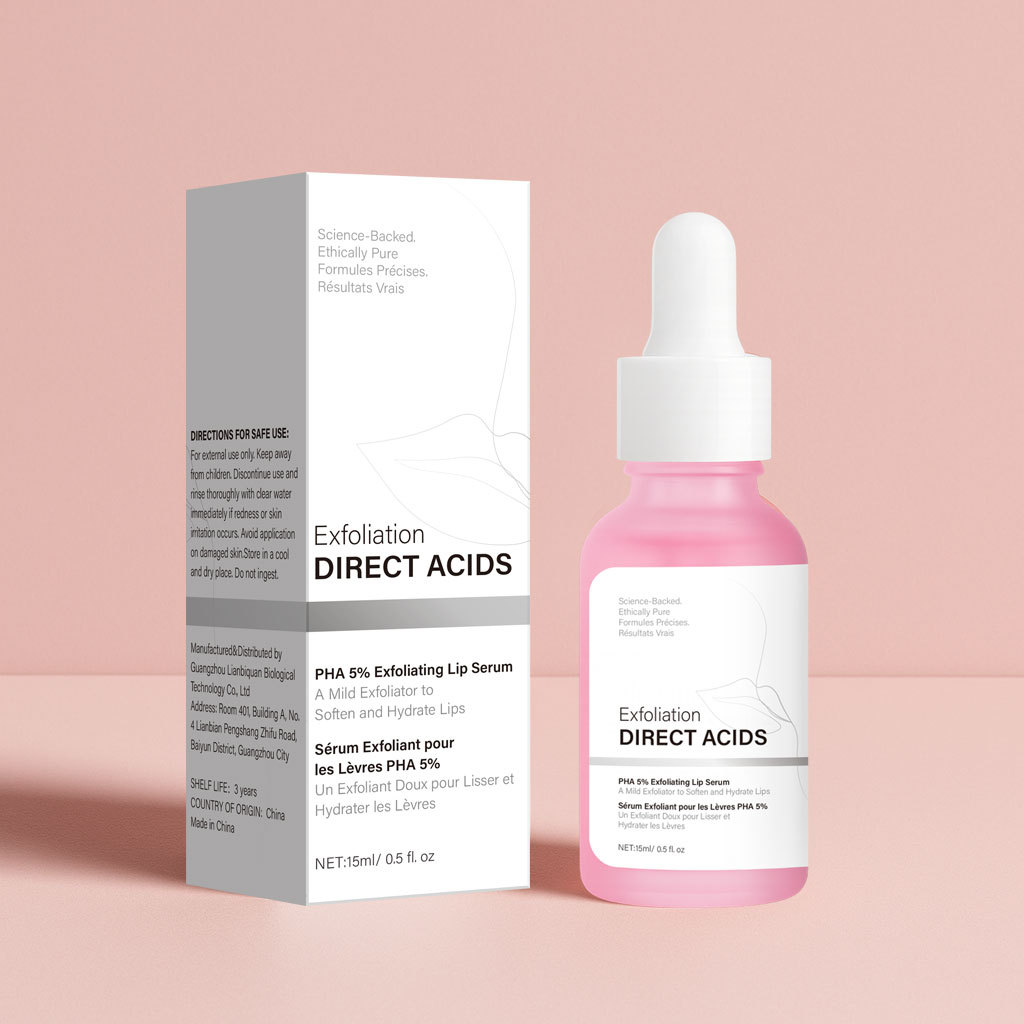 PHA 5 Percent Exfoliating Lip Serum For Smoothing Softening And Hydrating Dry Lips Daily Lip Care Treatment