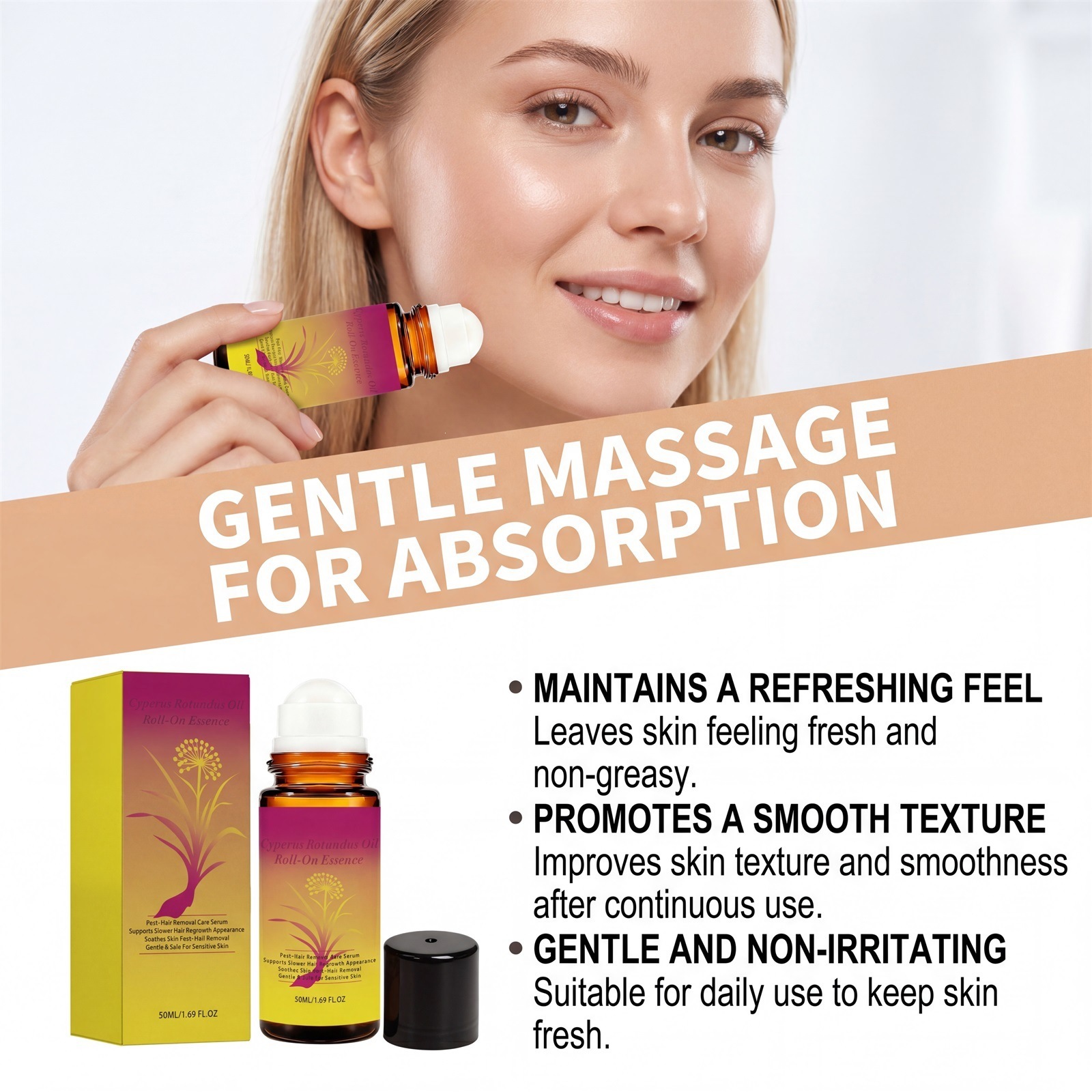 Body Care Roll On Essence For Gentle Moisturizing Hydrating And Daily Skin Nourishment