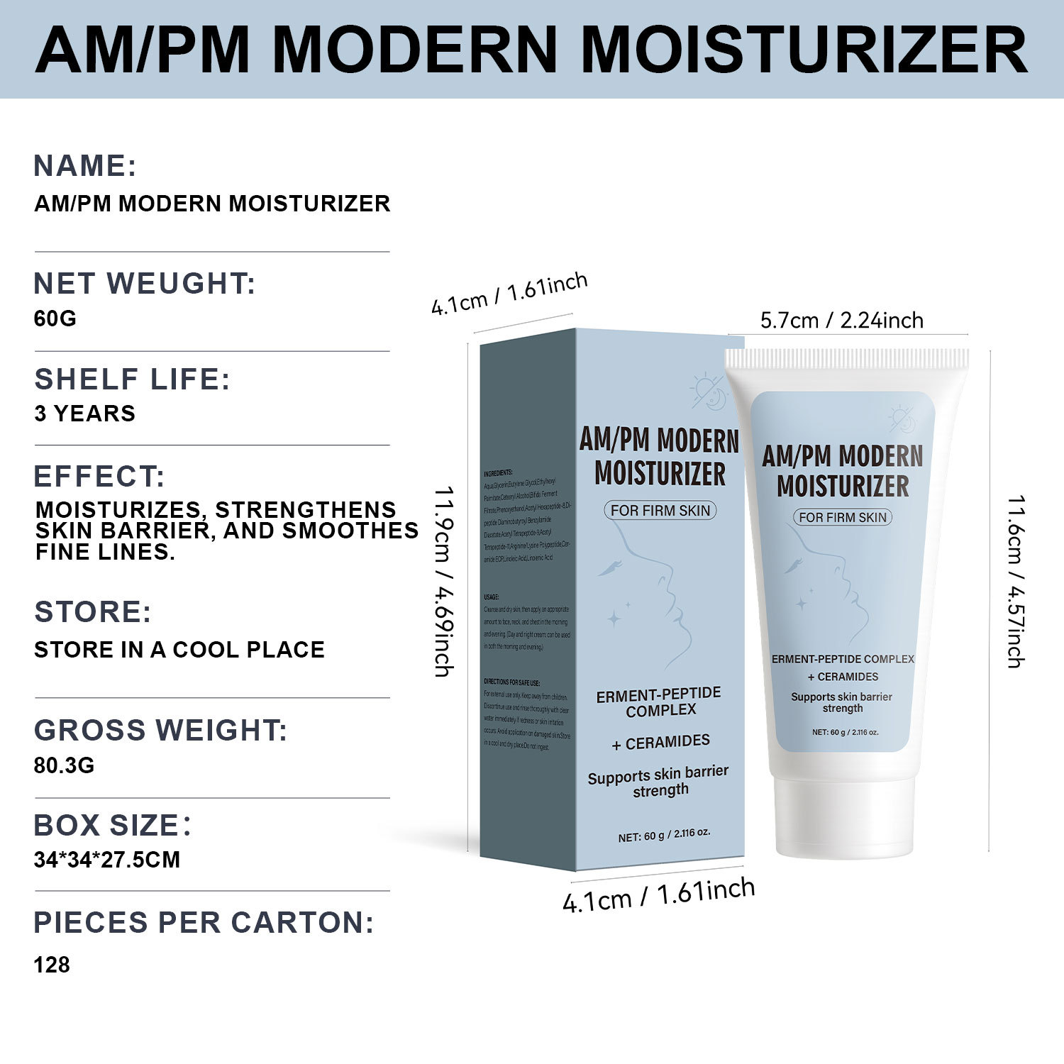 Moisturizing Cream Day And Night For Hydrating Softening And Balancing Skin Daily Face Treatment 60g