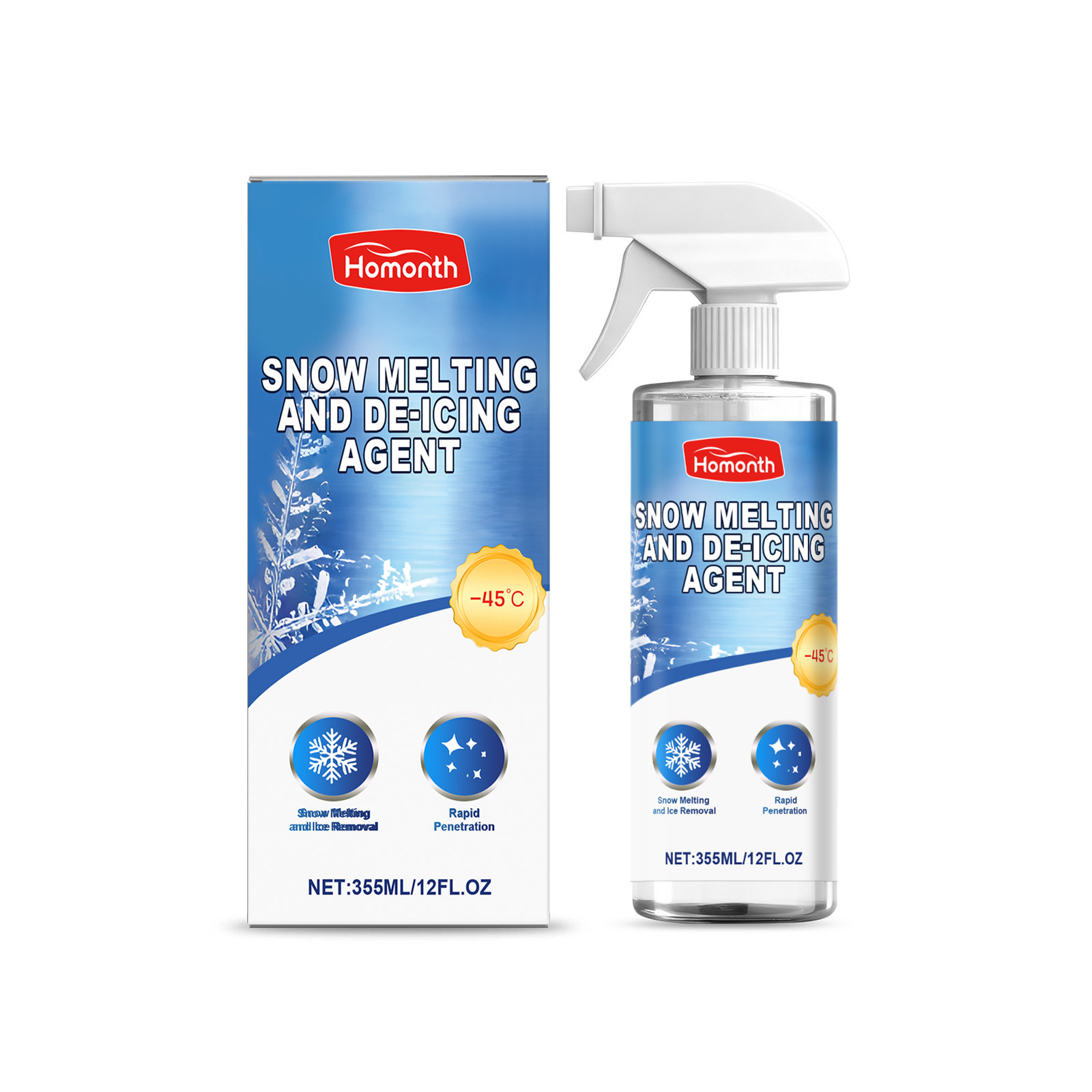 Windshield De Icer Spray For Fast Ice Snow Removal And Frost Defense Convenient Winter Car Care Solution
