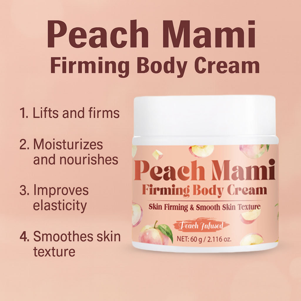 Peach Mami Firming Body Cream For Skin Tightening Moisturizing Nourishing Daily Body Care Treatment