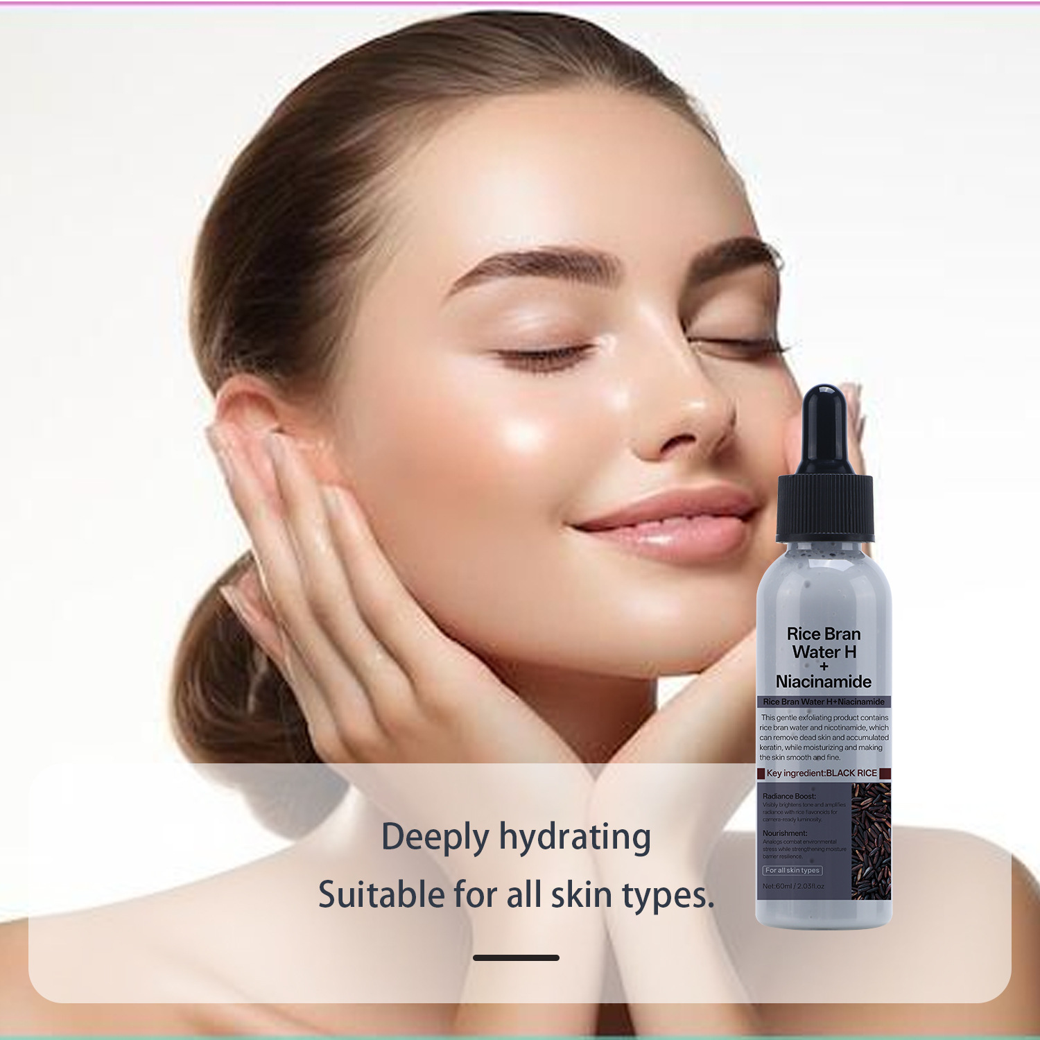 Rice Bran Water Niacinamide Ampoule Exfoliating Hydrating Brightening Daily Face Essence Serum