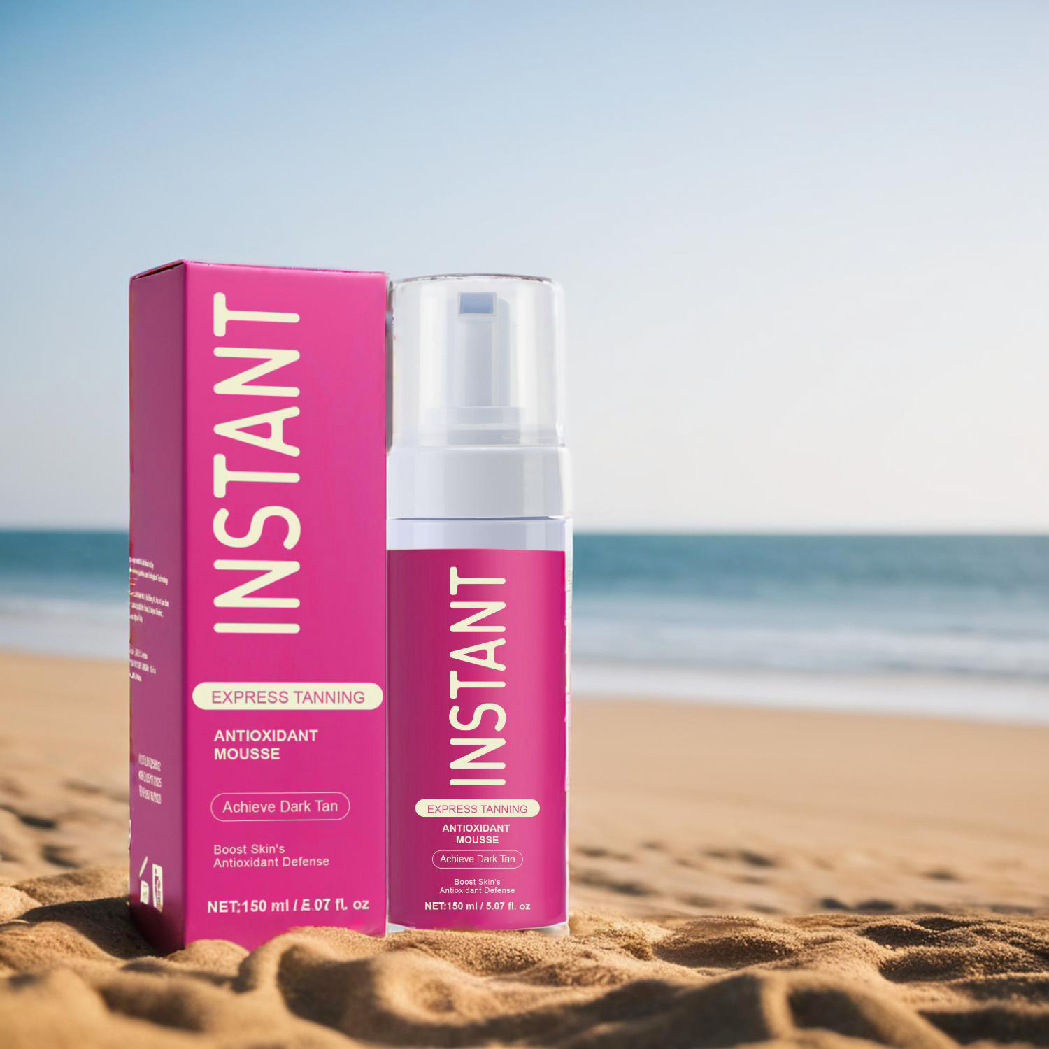 Rapid Tanning Antioxidant Mousse For Sunless Bronzing Natural Glow Even Application Daily Body Care 150ml