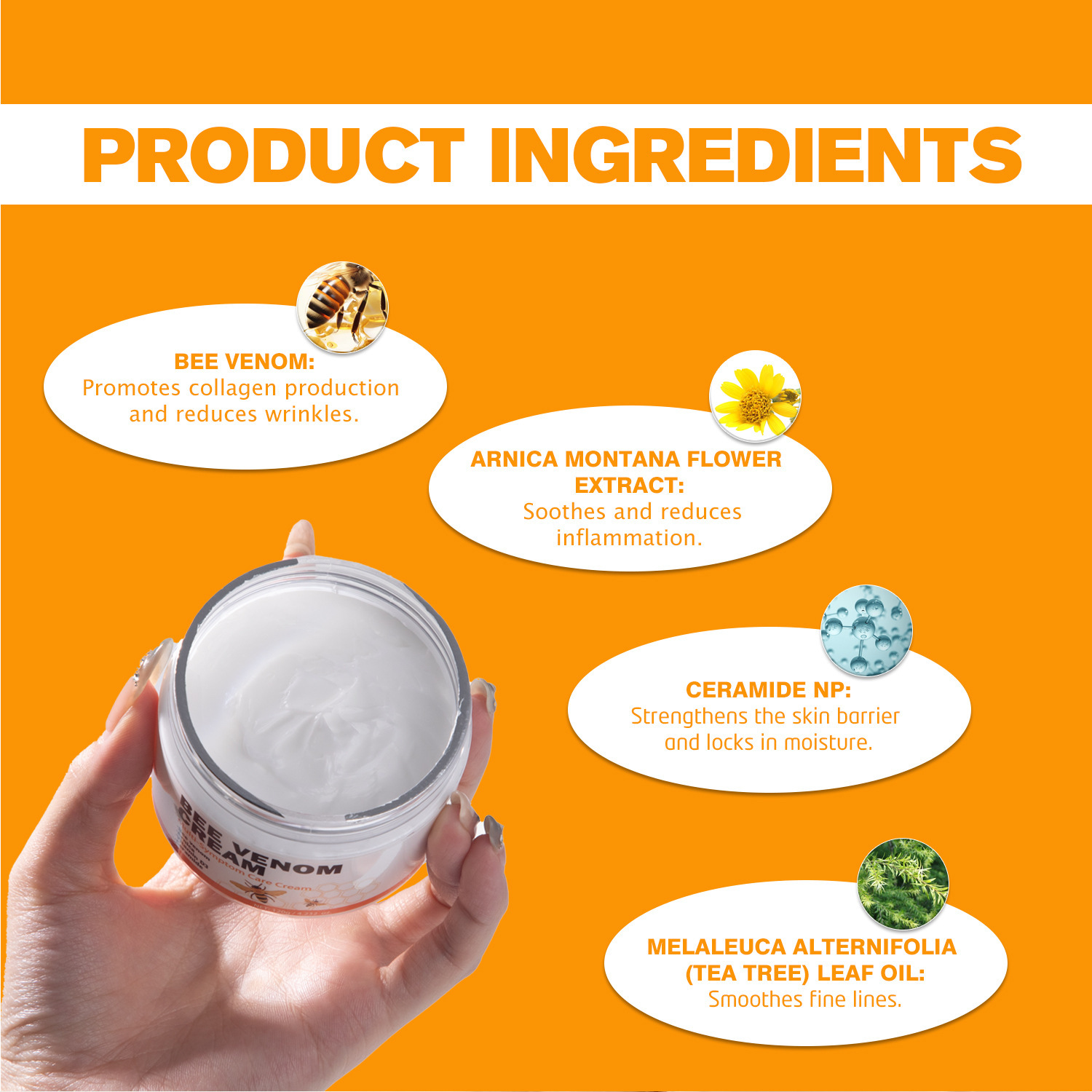 Bee Venom Multi Effect Face Cream Gentle Hydrating Nourishing Smoothing Brightening Daily Moisturizer