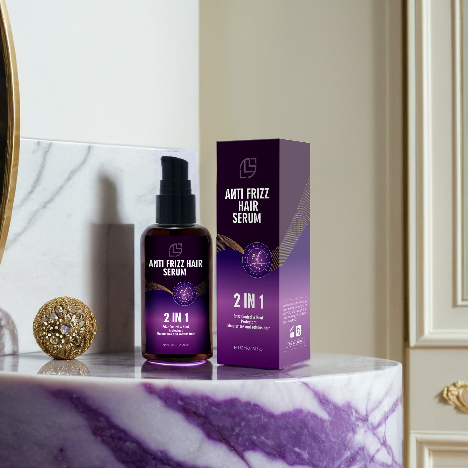 Anti Frizz Hair Serum Smoothing Taming Unruly Hair For Dry Frizzy Damaged Hair Daily Nourishing Care 60ml