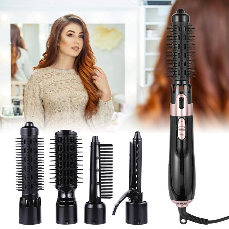 4 In 1 Professional Electric Hair Dryer Blow Dryer Hair Curling Straightener Iron Rotating Brush Hairdryer Hair Styling Tools