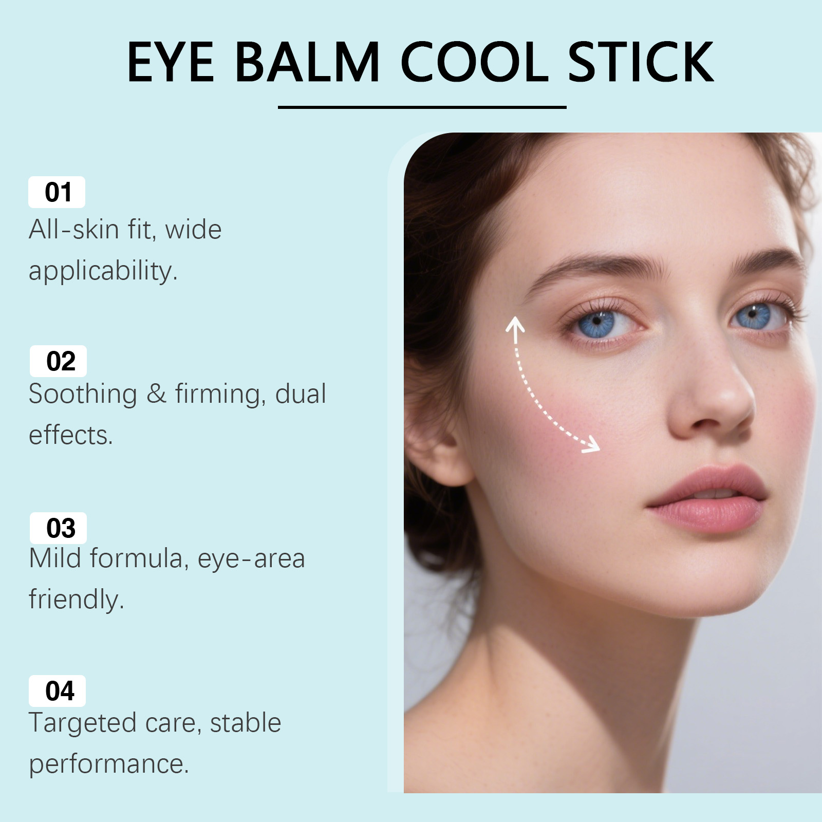 Moisturizing Eye Cream Stick Refreshing Soft Mild Hydrating Light Comfortable Convenient Smoothing Caring Periorbital Skin