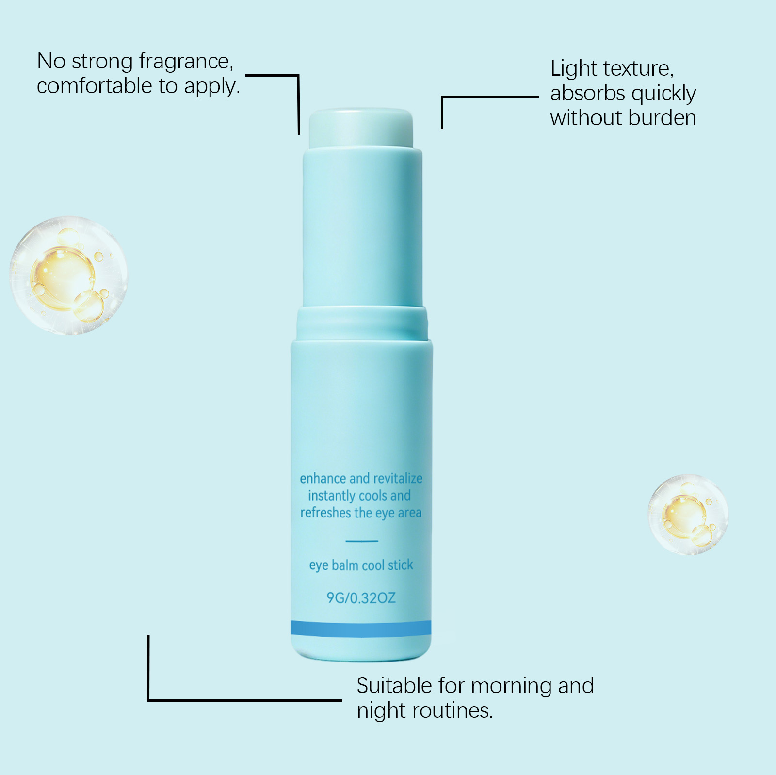 Moisturizing Eye Cream Stick Refreshing Soft Mild Hydrating Light Comfortable Convenient Smoothing Caring Periorbital Skin