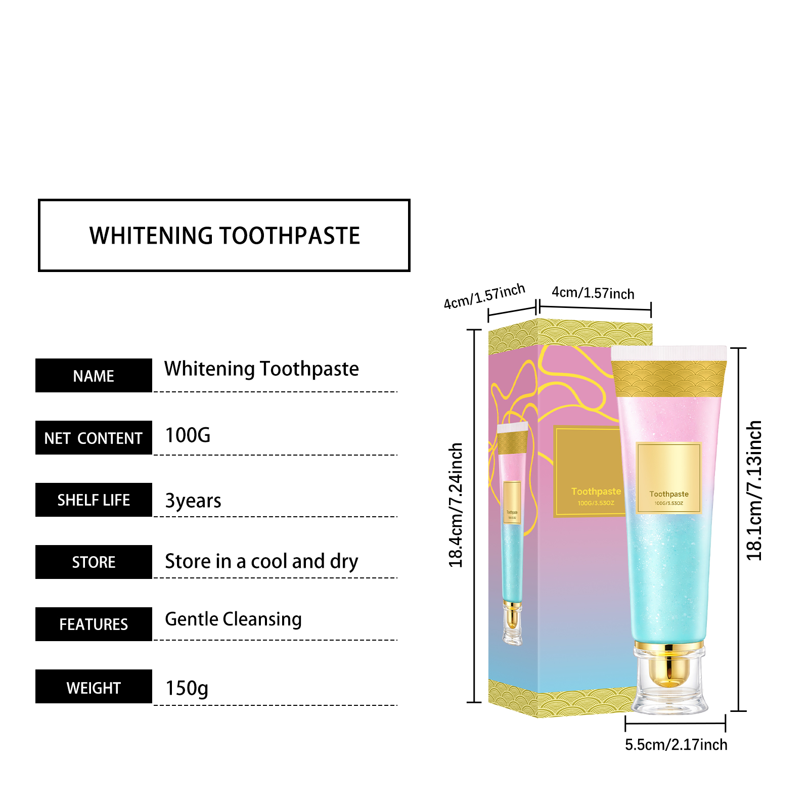 Nicotinamide Toothpaste Mild Clean Dense Foam Fresh Breath Bright Teeth Oral Care Daily Dental Gentle Stain Remove Surface