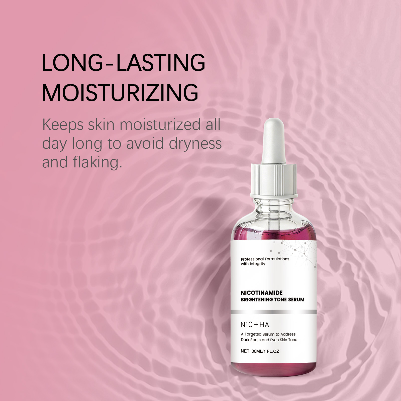 Nicotinamide Moisturizing Essence Liquid Hydrating Nourishing Refreshing Absorbable Soft Smooth Facial Skin Care Serum Product Gentle Massage