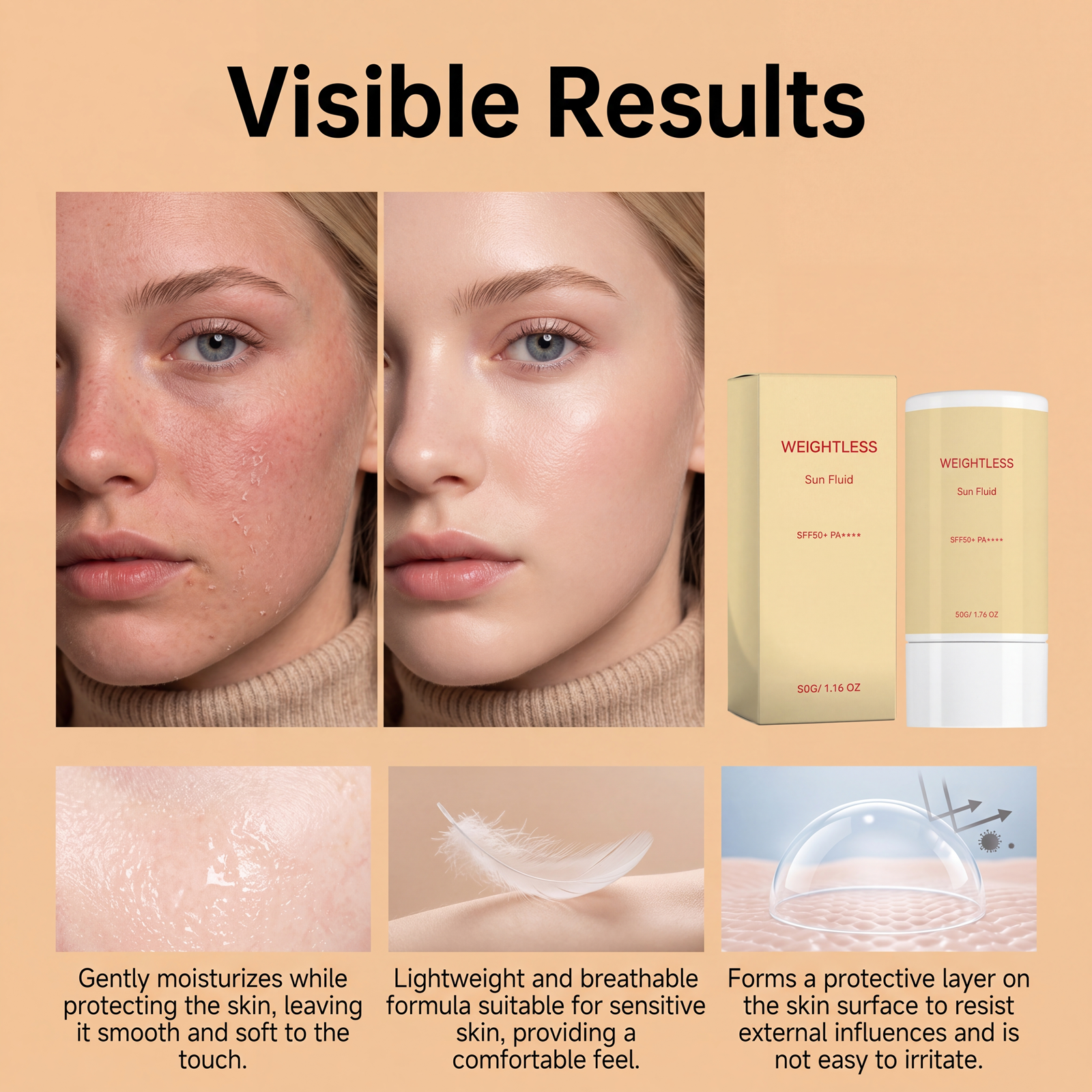 Light Moisturizing Protective Cream For Summer Outdoor Skin Care Smooth Spread Even Skin Tone Hydration Protection Lotion