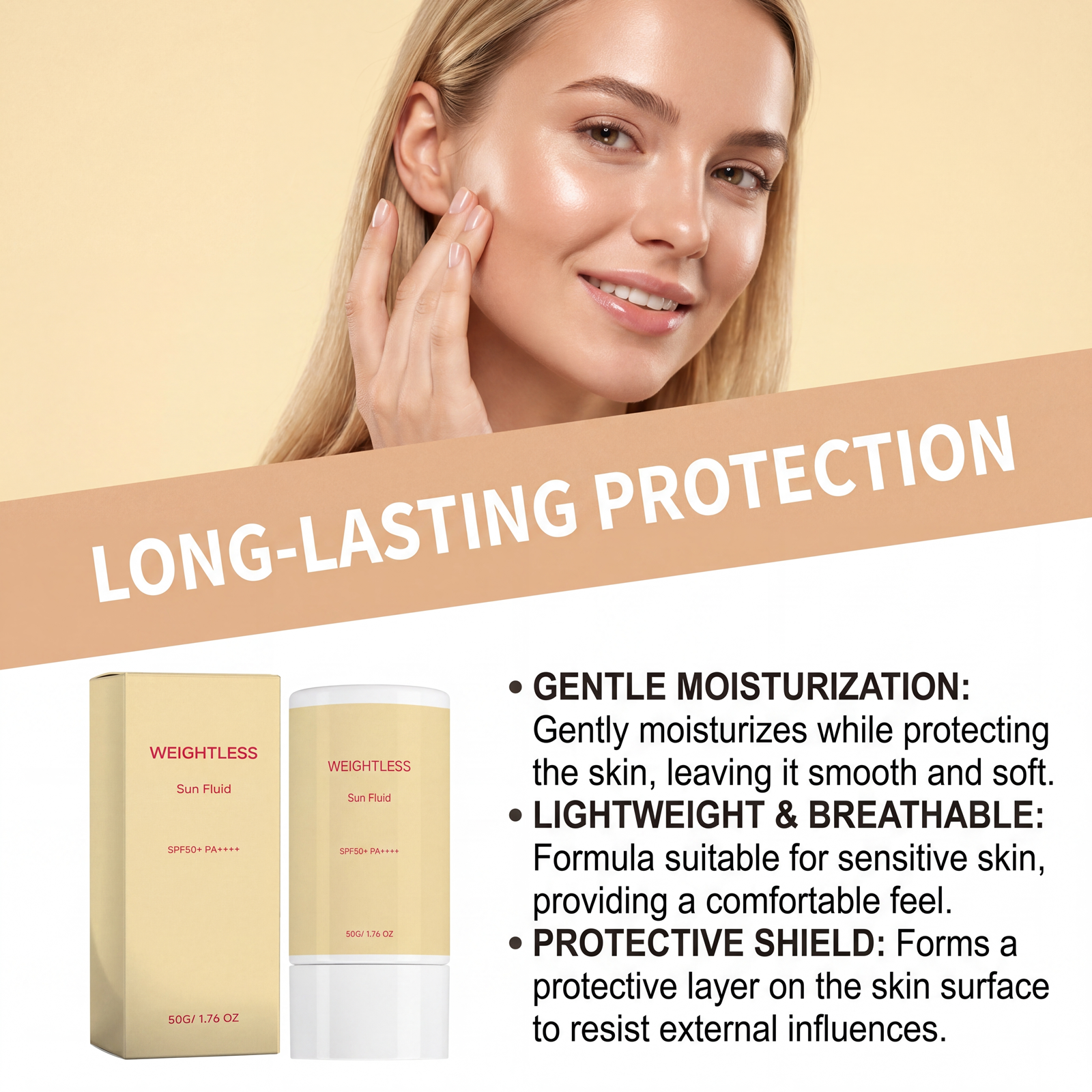 Light Moisturizing Protective Cream For Summer Outdoor Skin Care Smooth Spread Even Skin Tone Hydration Protection Lotion