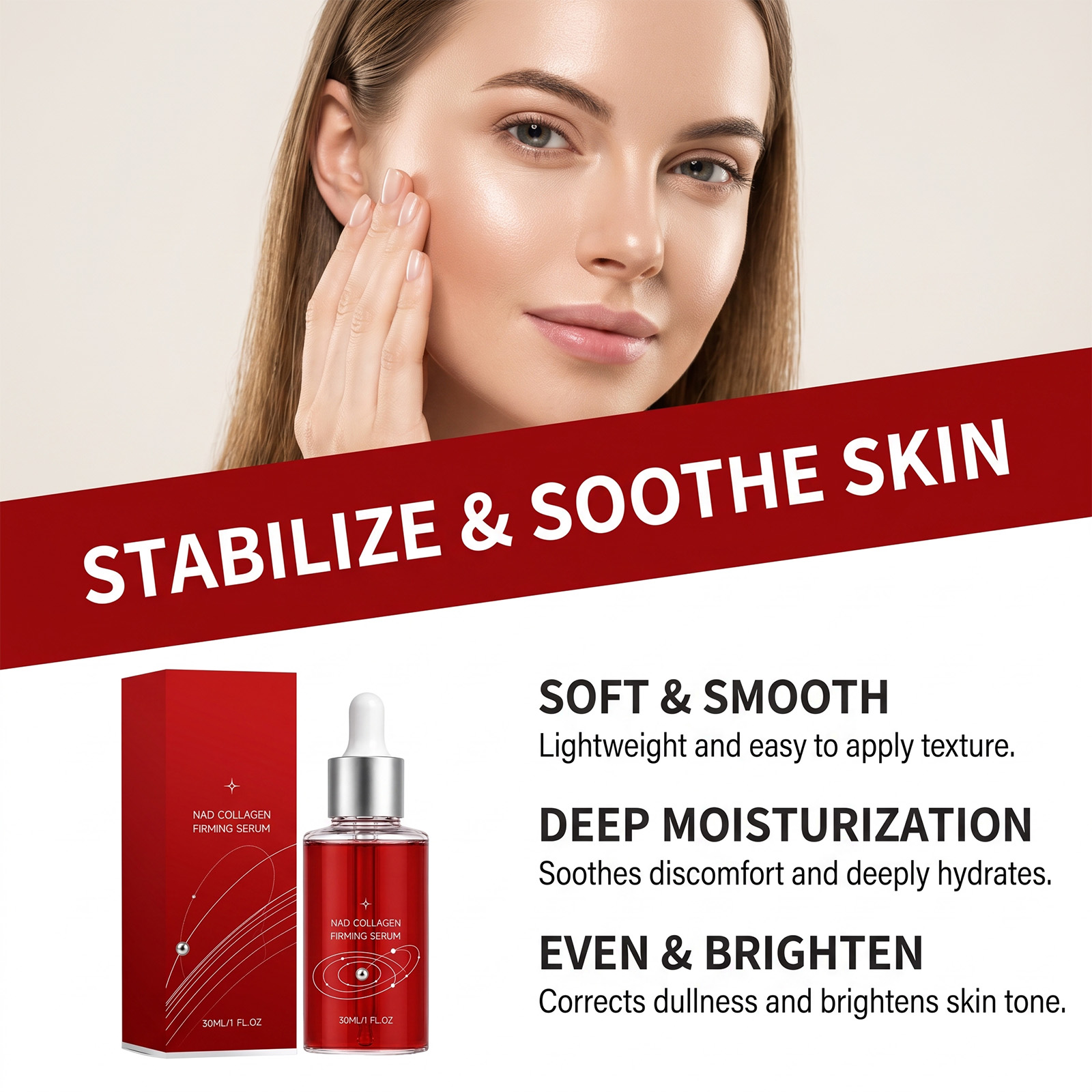 Collagen Essence Moisturizing Nourishing Elastic Smoothing Skin Improving Dry Rough Facial Complexion Care Liquid