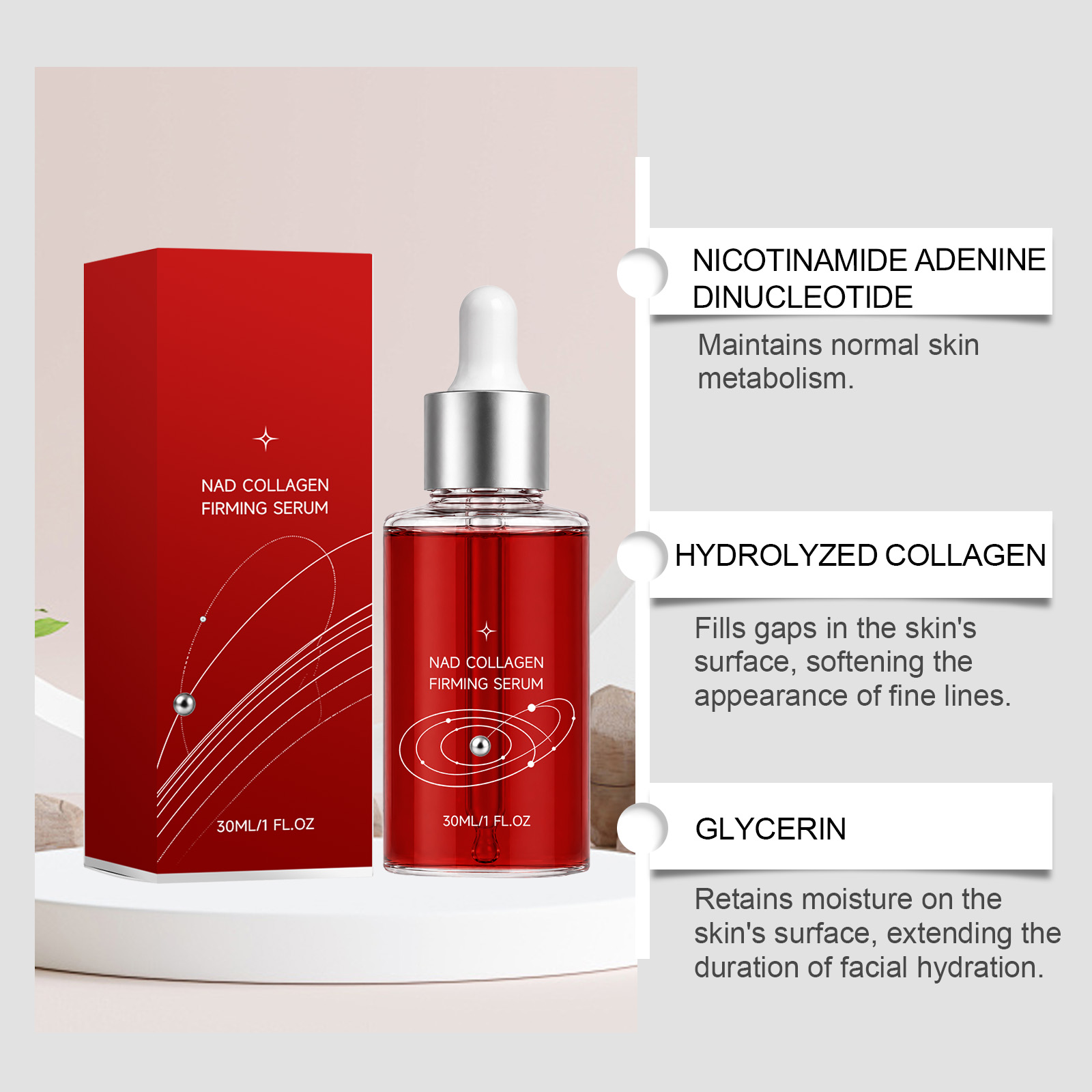 Collagen Essence Moisturizing Nourishing Elastic Smoothing Skin Improving Dry Rough Facial Complexion Care Liquid
