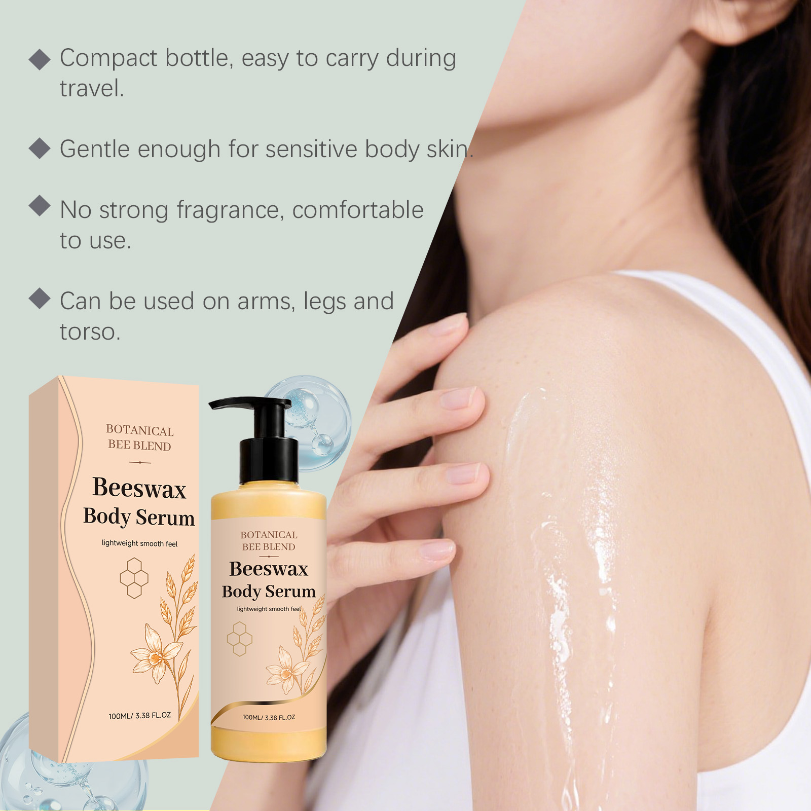 Beeswax Moisturizing Body Essence Soft Glowing Light Absorb Mild Nourish Whole Body Use