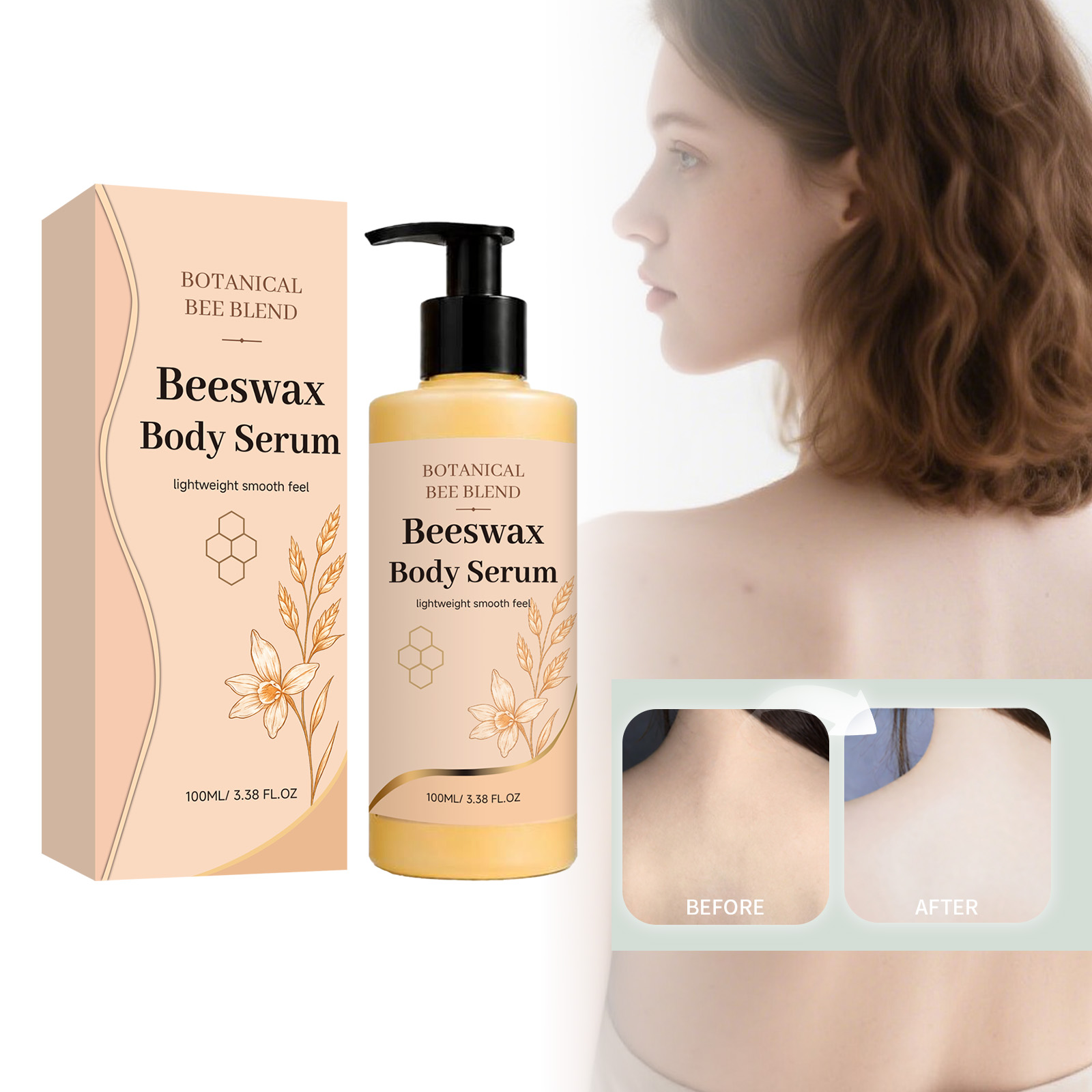 Beeswax Moisturizing Body Essence Soft Glowing Light Absorb Mild Nourish Whole Body Use