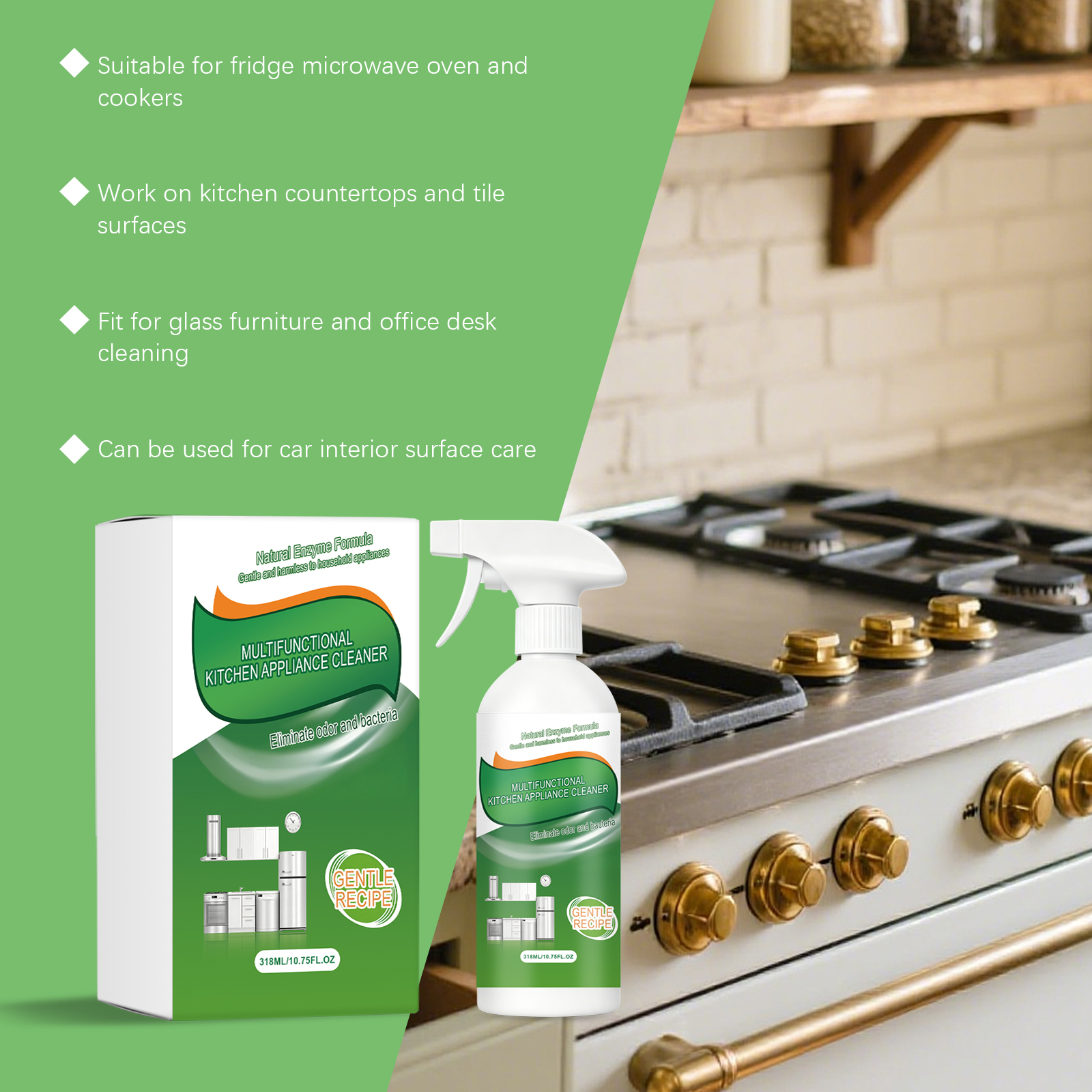 Household Appliance Cleaner Daily Tough Grease Remove Shine Kitchen Stove Wash Liquid Care