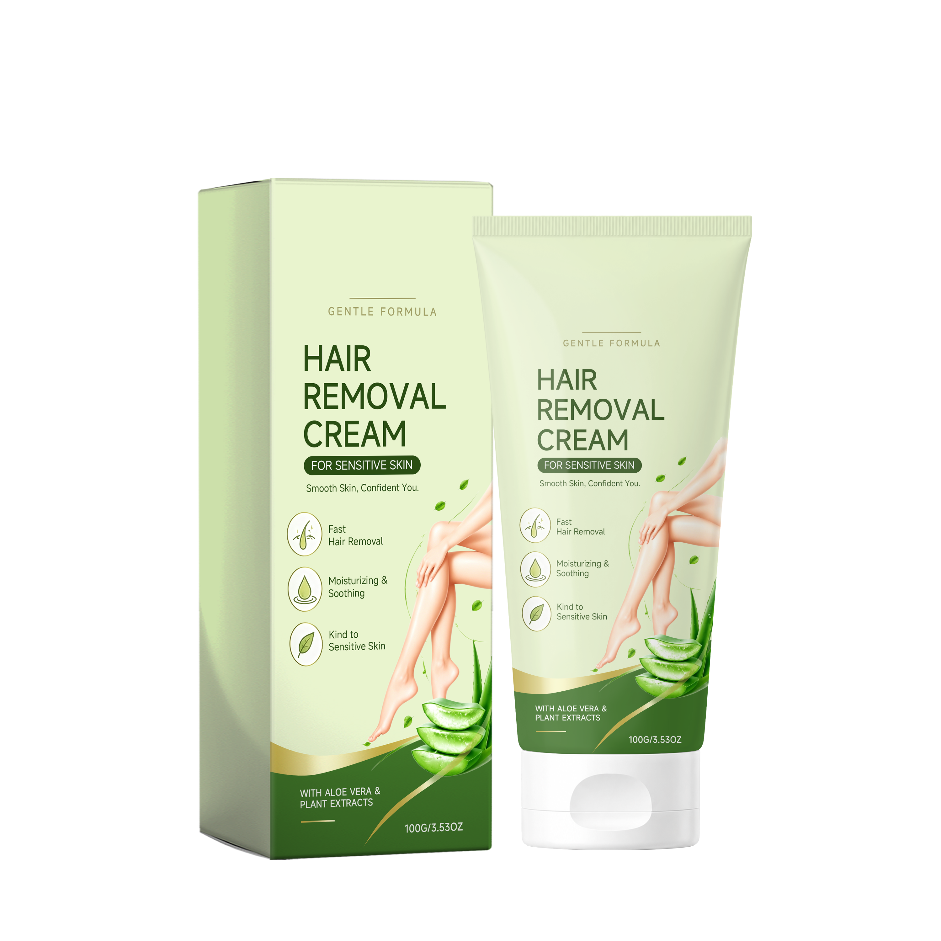 Smooth Hair Removal Cream Soft Silky Gentle Refreshing Clean Care Body Skin