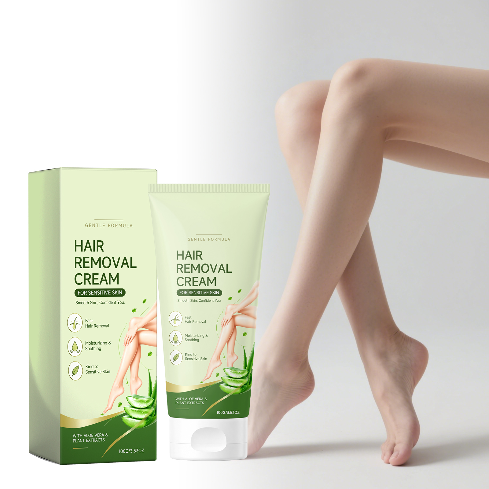 Smooth Hair Removal Cream Soft Silky Gentle Refreshing Clean Care Body Skin