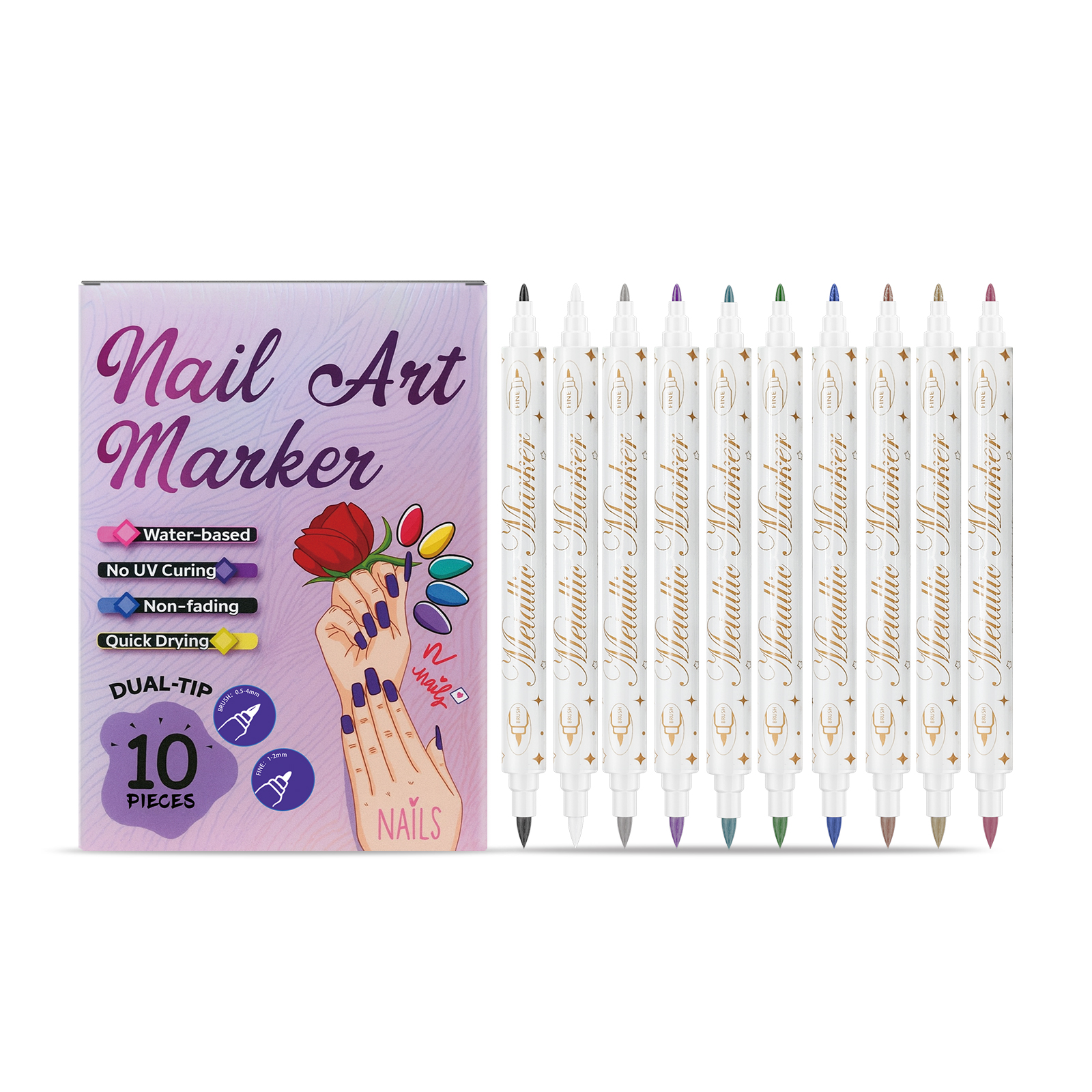Nail Art Marker Pen Rich Vivid Color Easy Coloring Beginner Fashion Creative Nail Tool