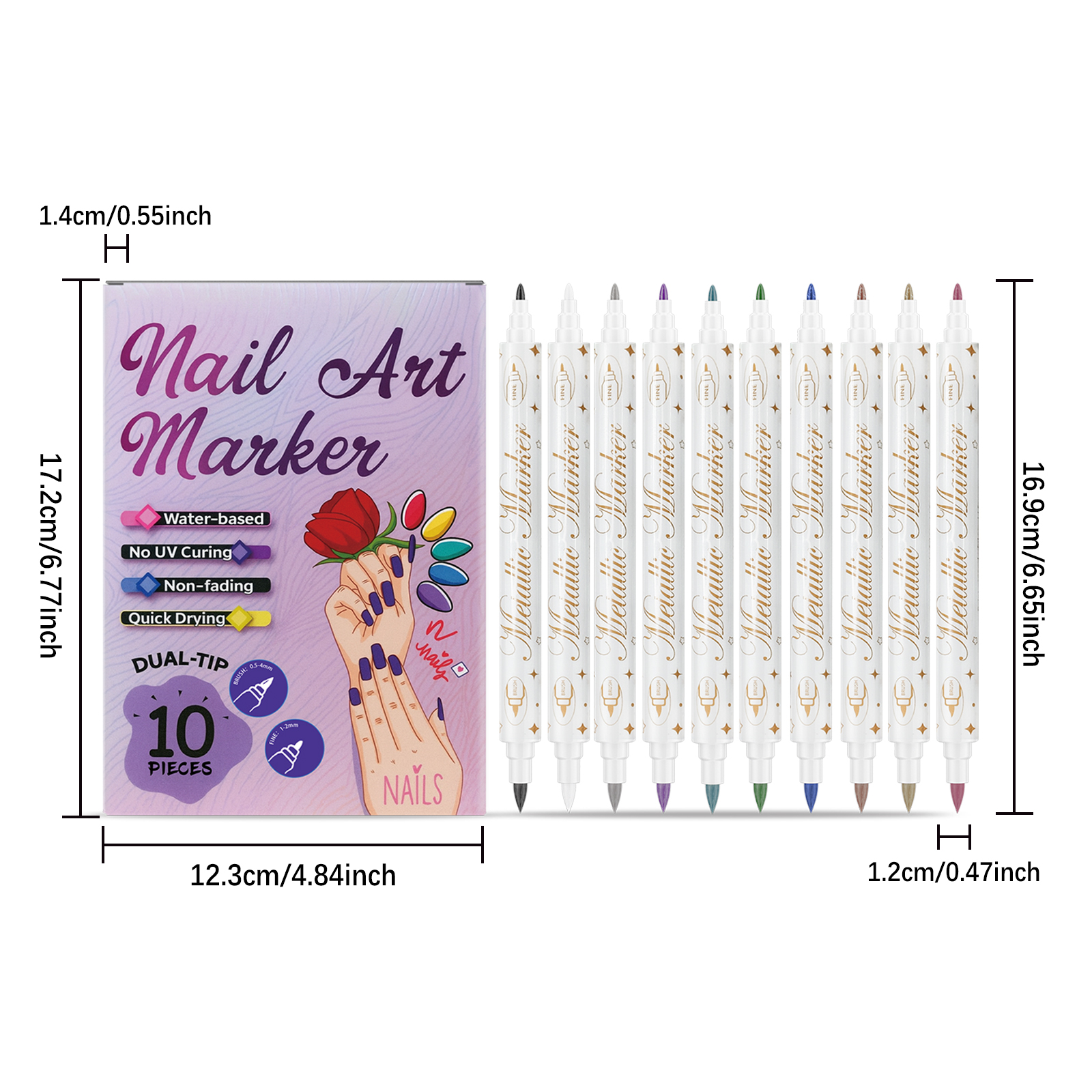 Nail Art Marker Pen Rich Vivid Color Easy Coloring Beginner Fashion Creative Nail Tool