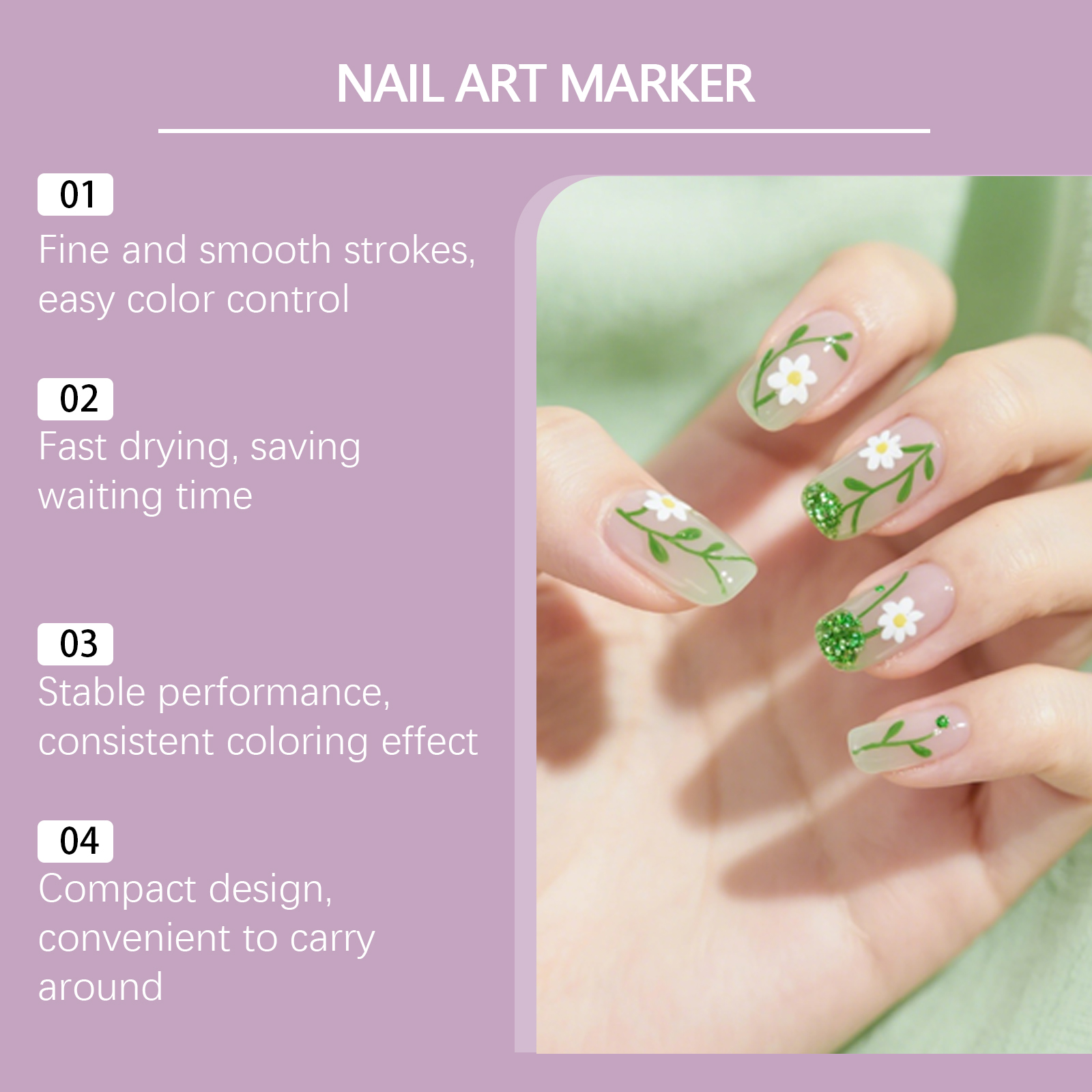 Nail Art Marker Pen Rich Vivid Color Easy Coloring Beginner Fashion Creative Nail Tool