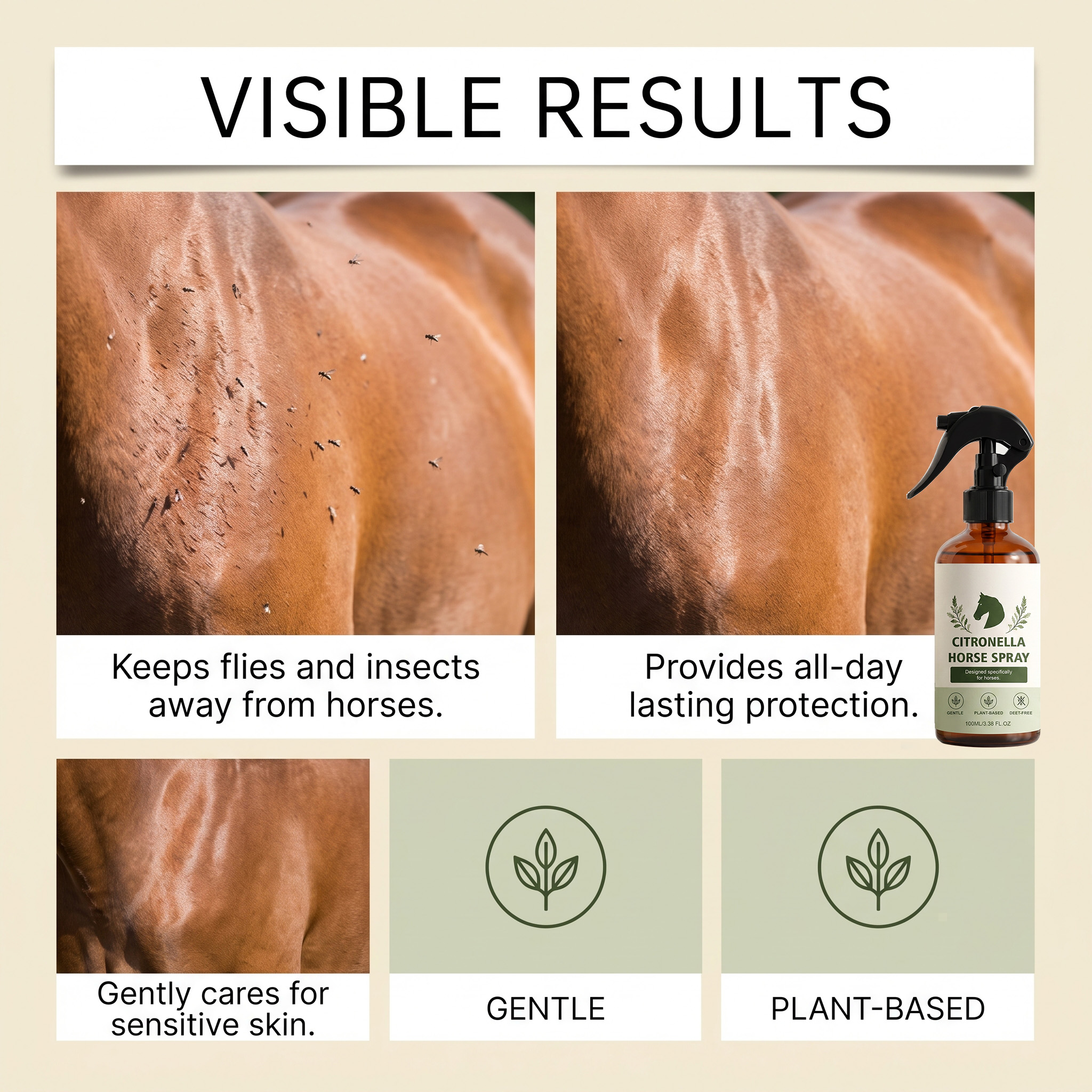 Citronella Insect Repellent Spray For Horse Mild Fur Cleansing Daily External Clean Care Portable