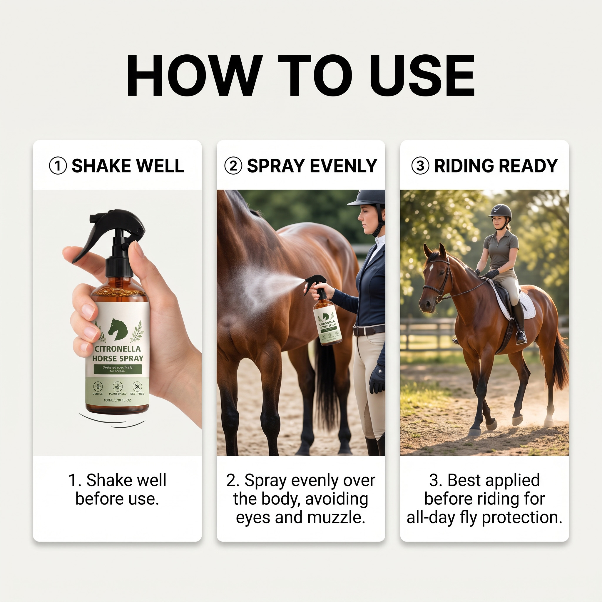 Citronella Insect Repellent Spray For Horse Mild Fur Cleansing Daily External Clean Care Portable