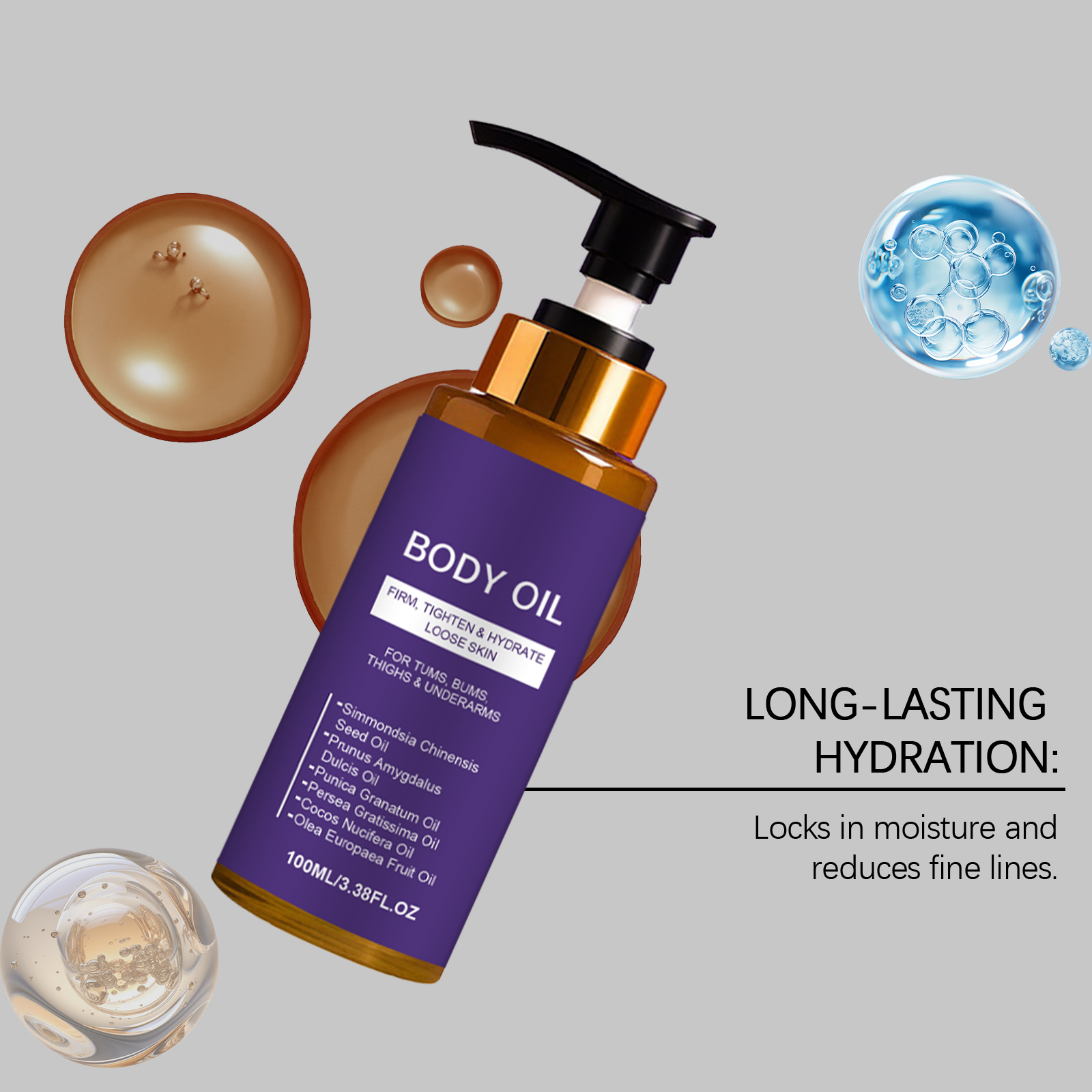Body Care Oil Infused Various Fruit Extracts Soft Aroma Smooth Texture Hydrate Moisturize Full Body Skin