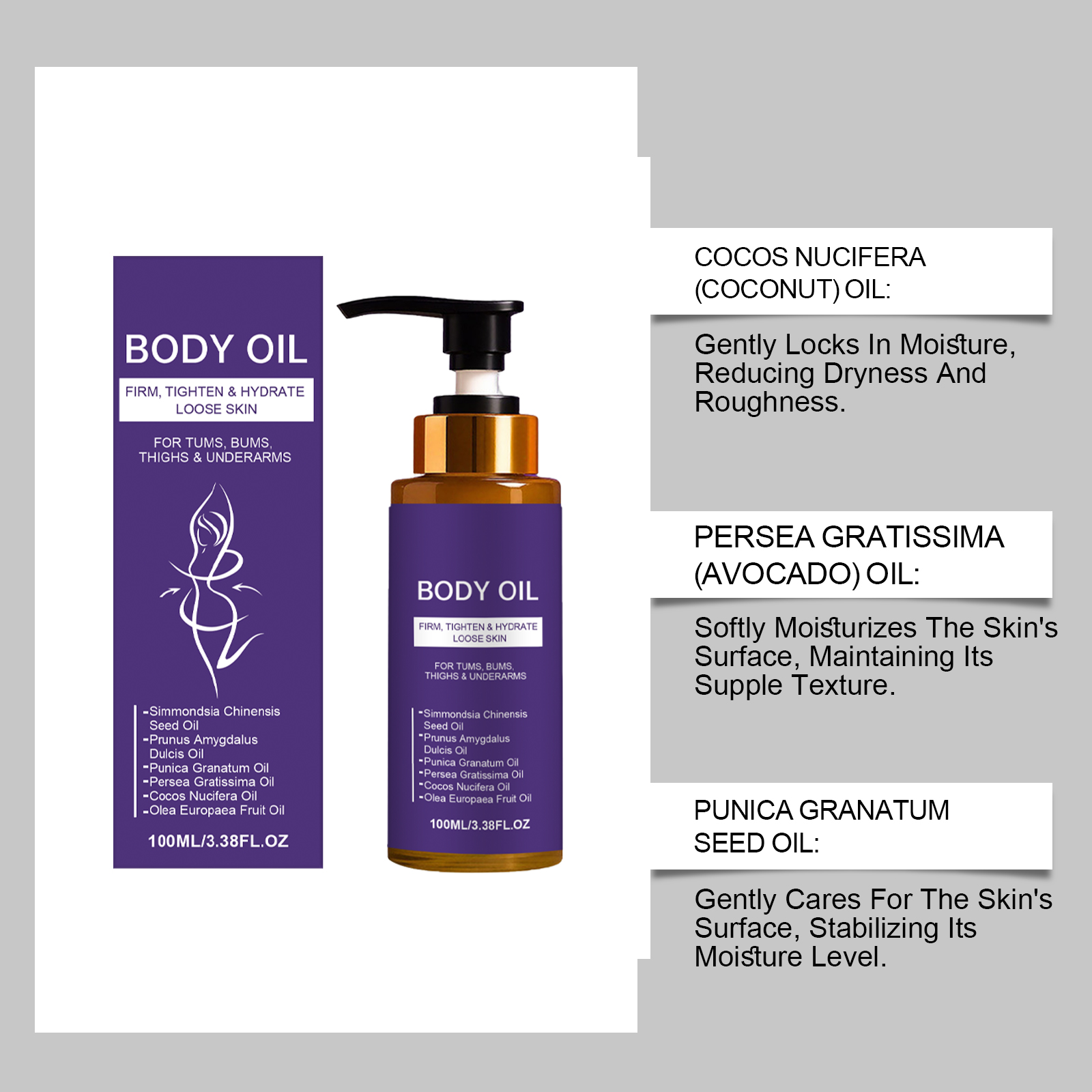Body Care Oil Infused Various Fruit Extracts Soft Aroma Smooth Texture Hydrate Moisturize Full Body Skin