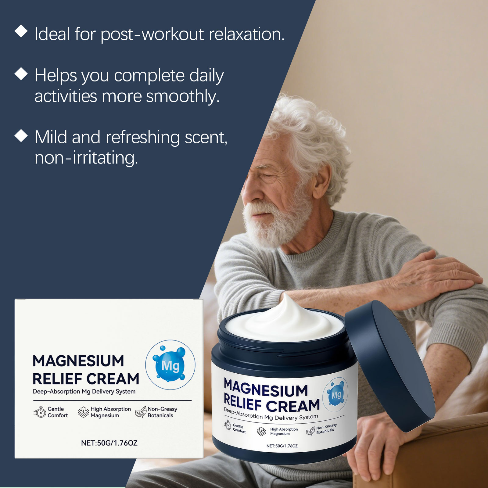 Joint Care Magnesium Cream Mild Ingredients Daily Outdoor Moisturizing Comfort Joint Portable Nourishing Ointment