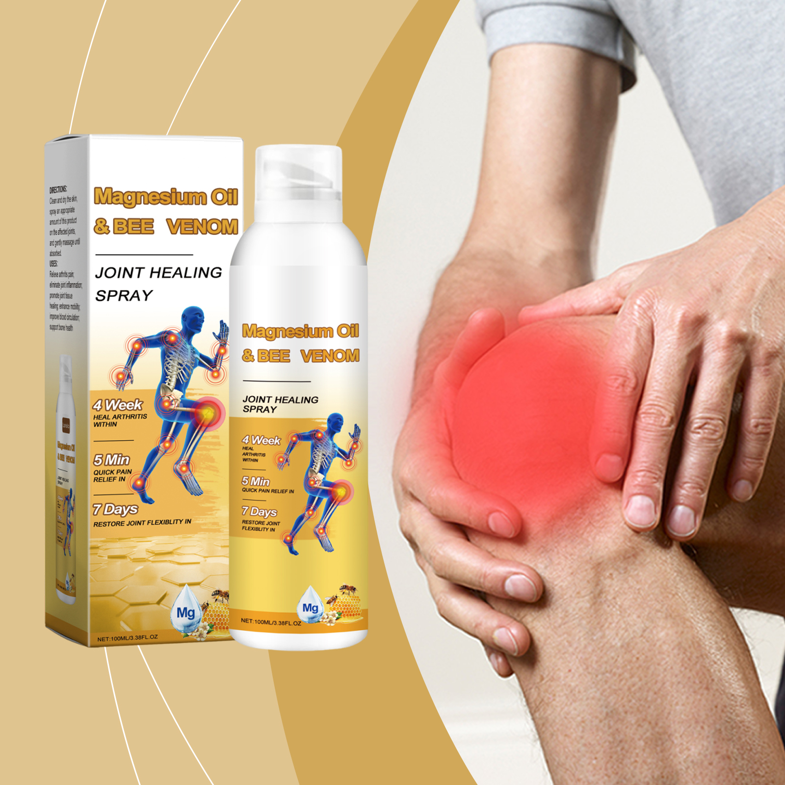 Bee Venom Joint Relief Spray Daily Alleviate Joint Discomfort Body Soothe Nourish Massage Care Mist