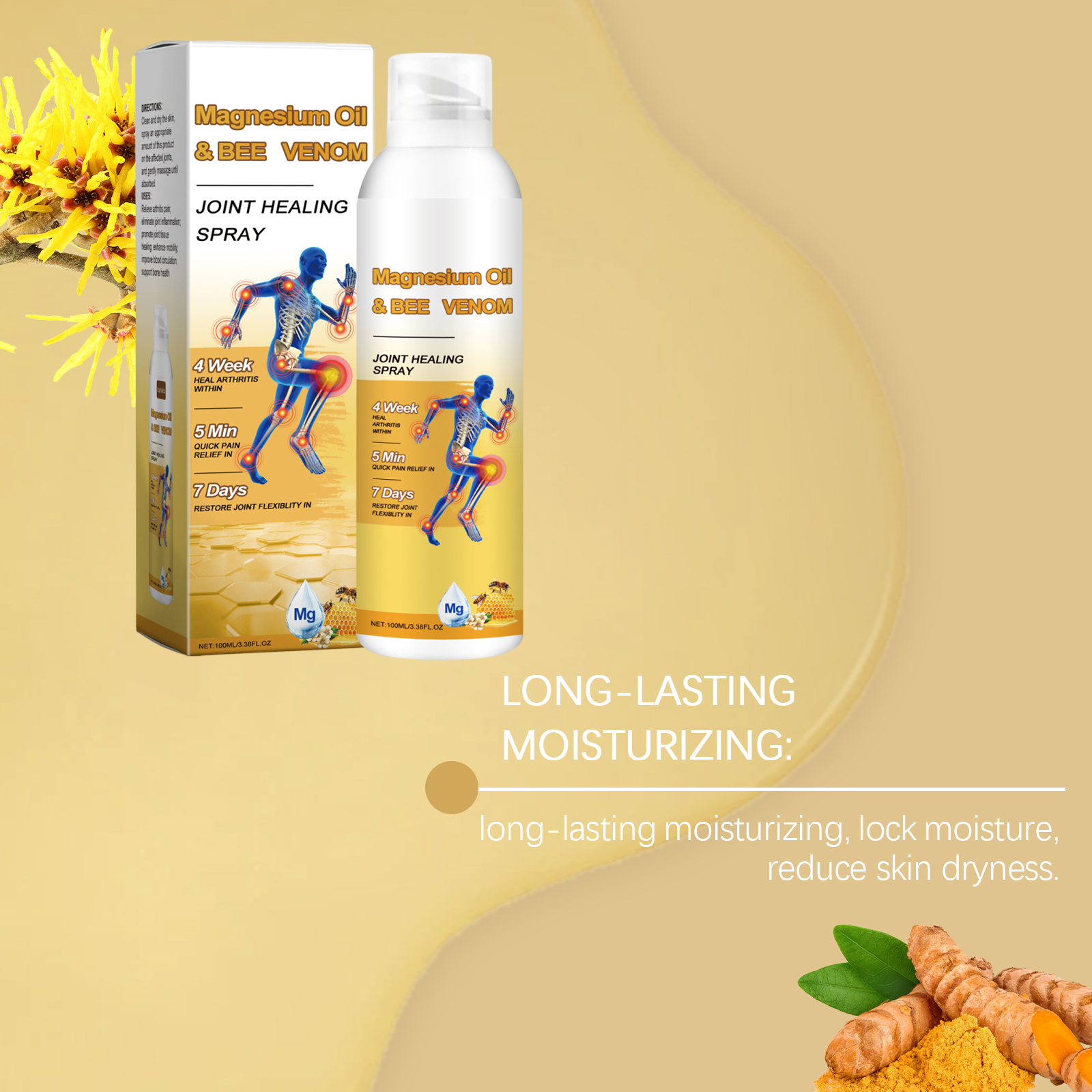 Bee Venom Joint Relief Spray Daily Alleviate Joint Discomfort Body Soothe Nourish Massage Care Mist