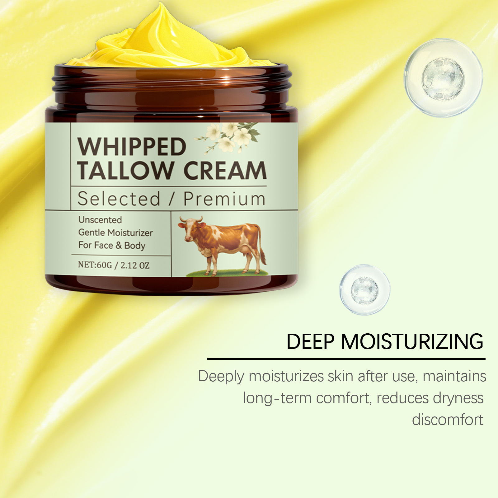 Light Butter Care Cream Fragrance Free Facial Body Multi Purpose Hydrating Softening Full Skin Suitable Moisturizing Lotion