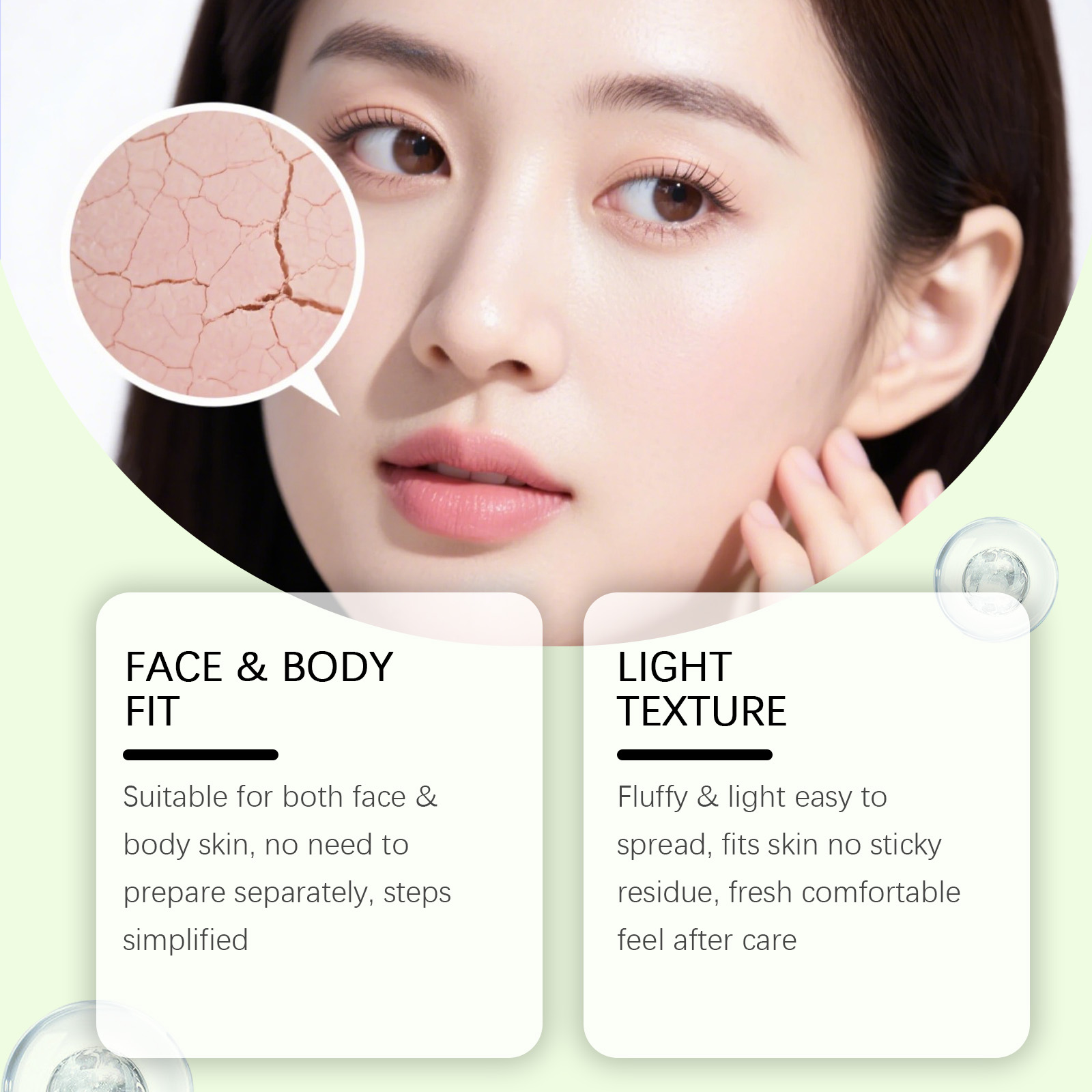 Light Butter Care Cream Fragrance Free Facial Body Multi Purpose Hydrating Softening Full Skin Suitable Moisturizing Lotion