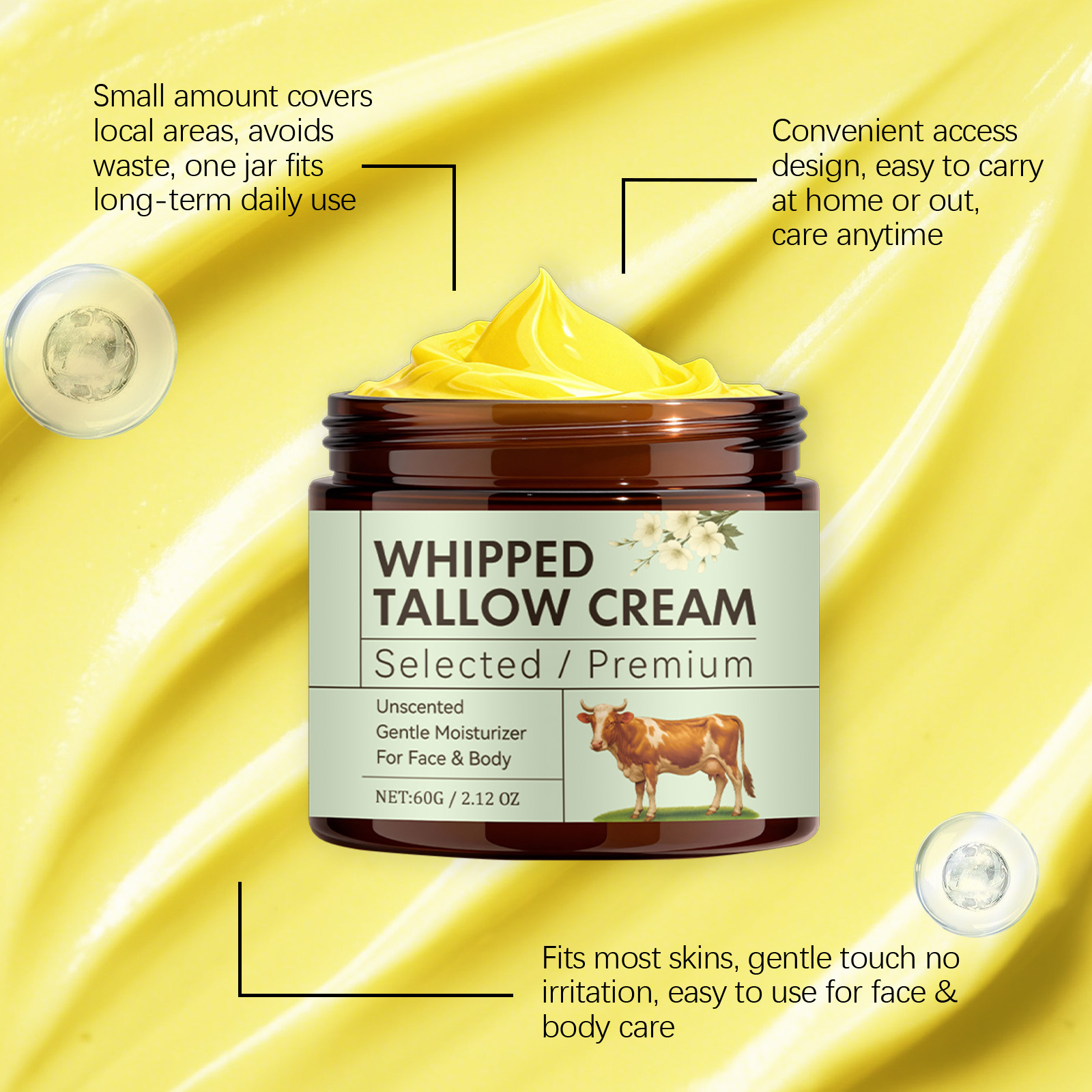 Light Butter Care Cream Fragrance Free Facial Body Multi Purpose Hydrating Softening Full Skin Suitable Moisturizing Lotion