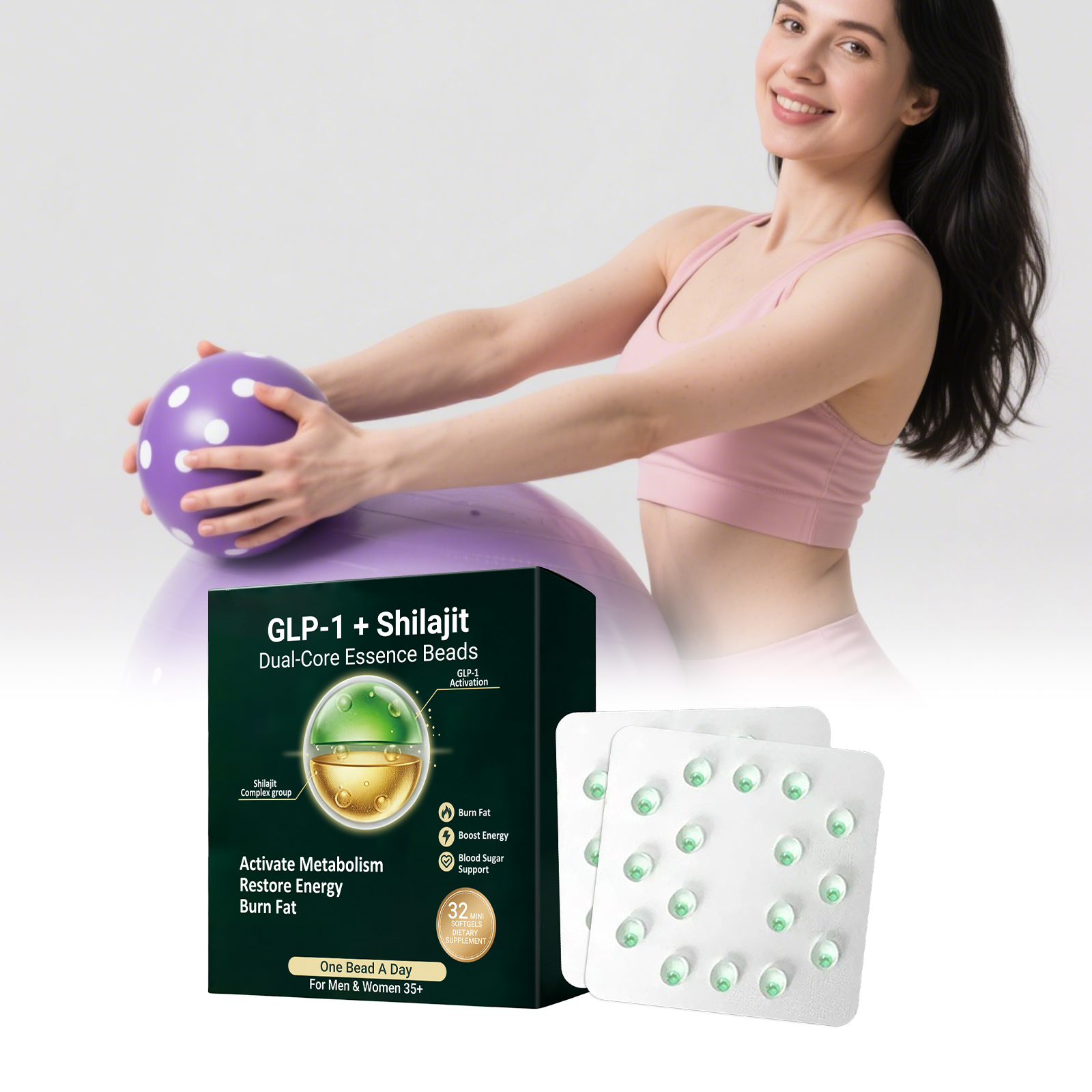 Body Nourishing Beads Gentle Moisturizing Figure Shaping Light Posture Daily Convenient Care