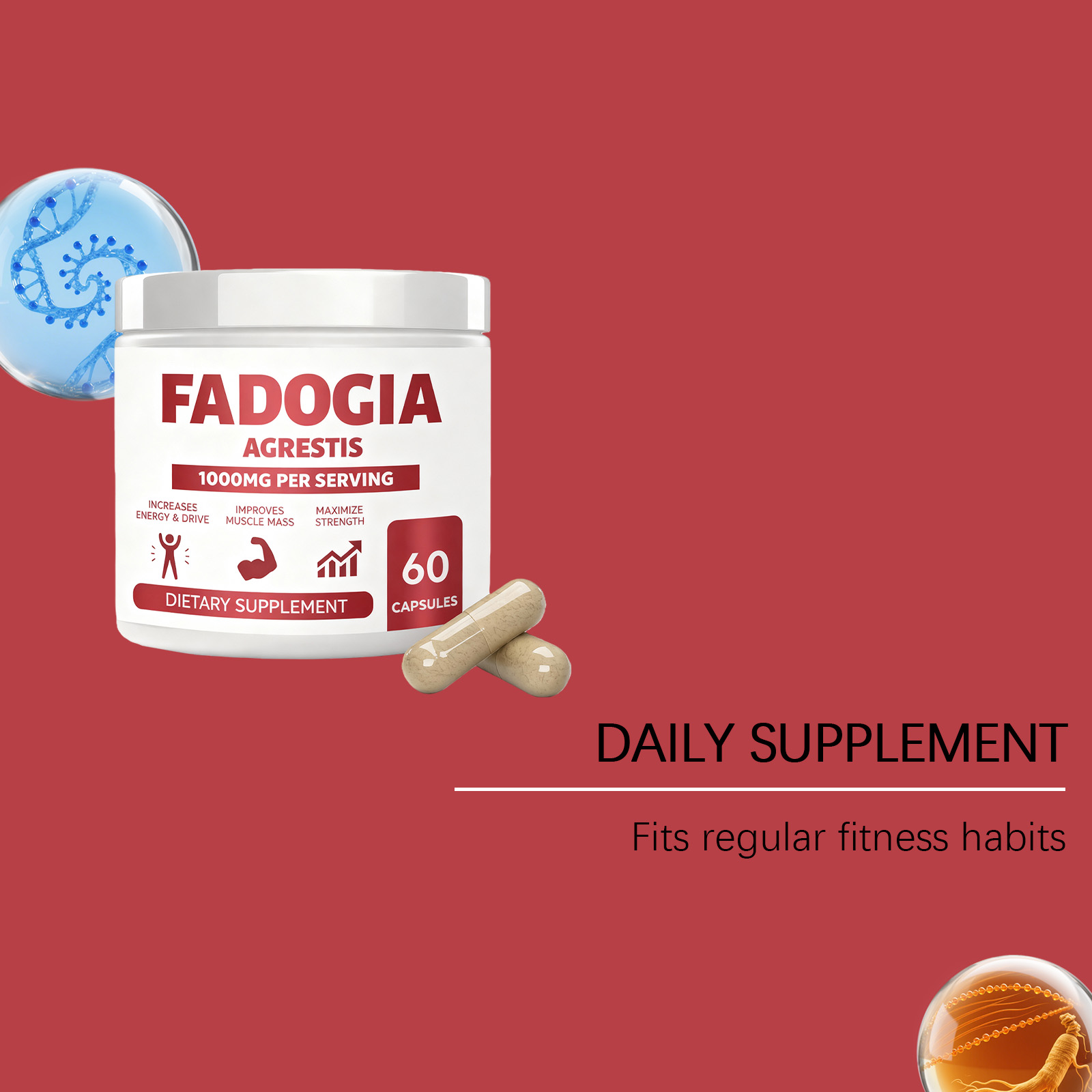 Body Care Support Capsule Daily Exercise Sports Muscle Care Boost Energy Supplement Capsule