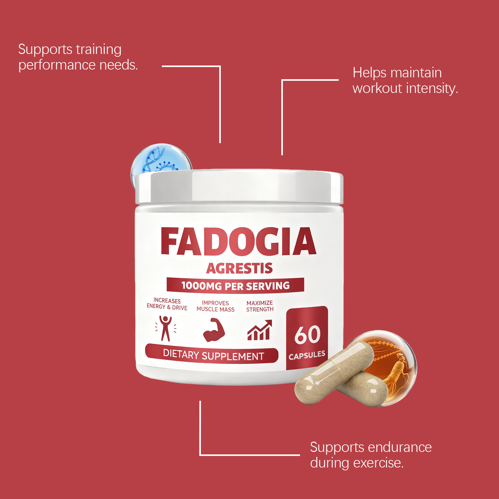 Body Care Support Capsule Daily Exercise Sports Muscle Care Boost Energy Supplement Capsule