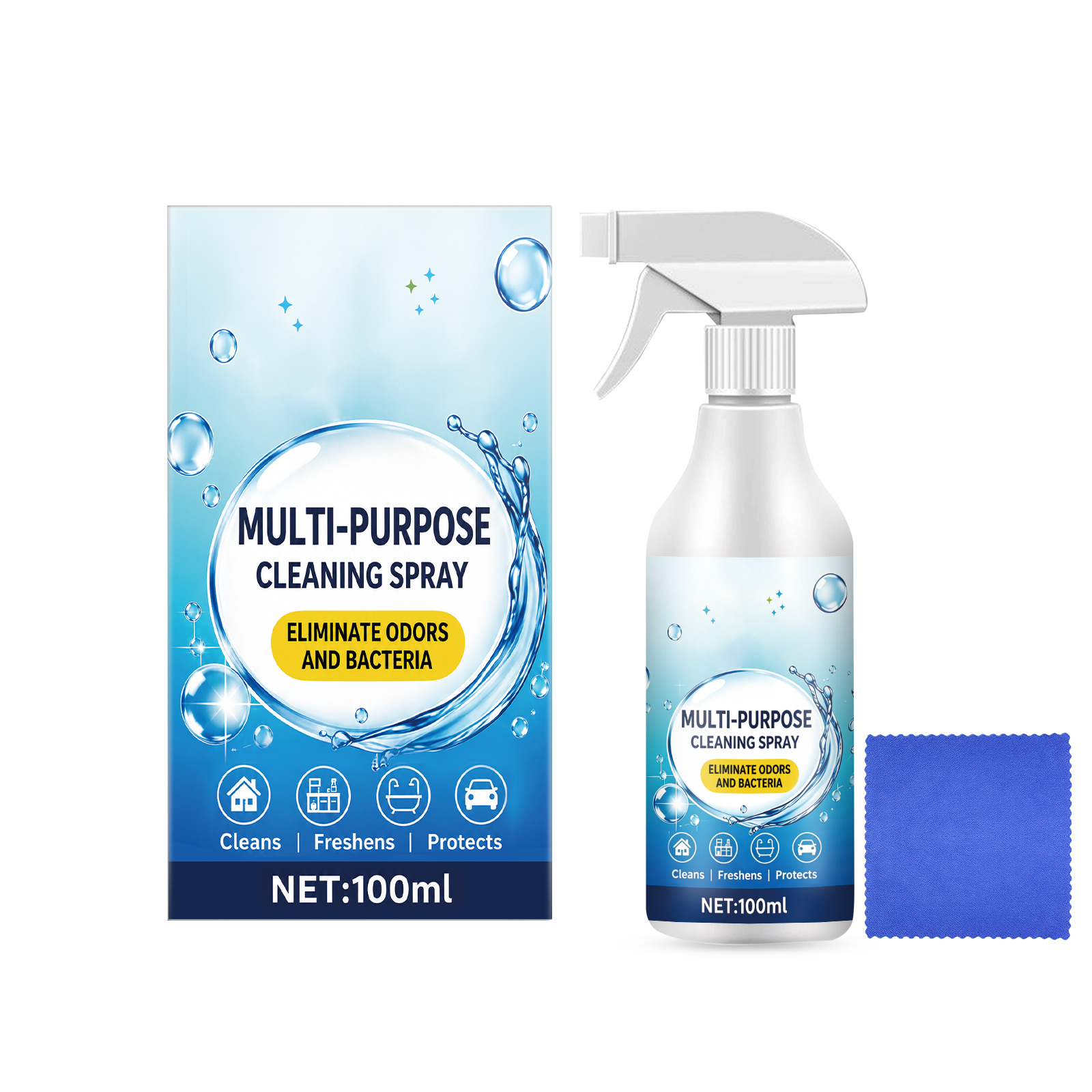 Household Multipurpose Cleaning Spray Clean Countertop Sink Door Window Tile Kitchen Bathroom Dust Soap Scale Water Stain