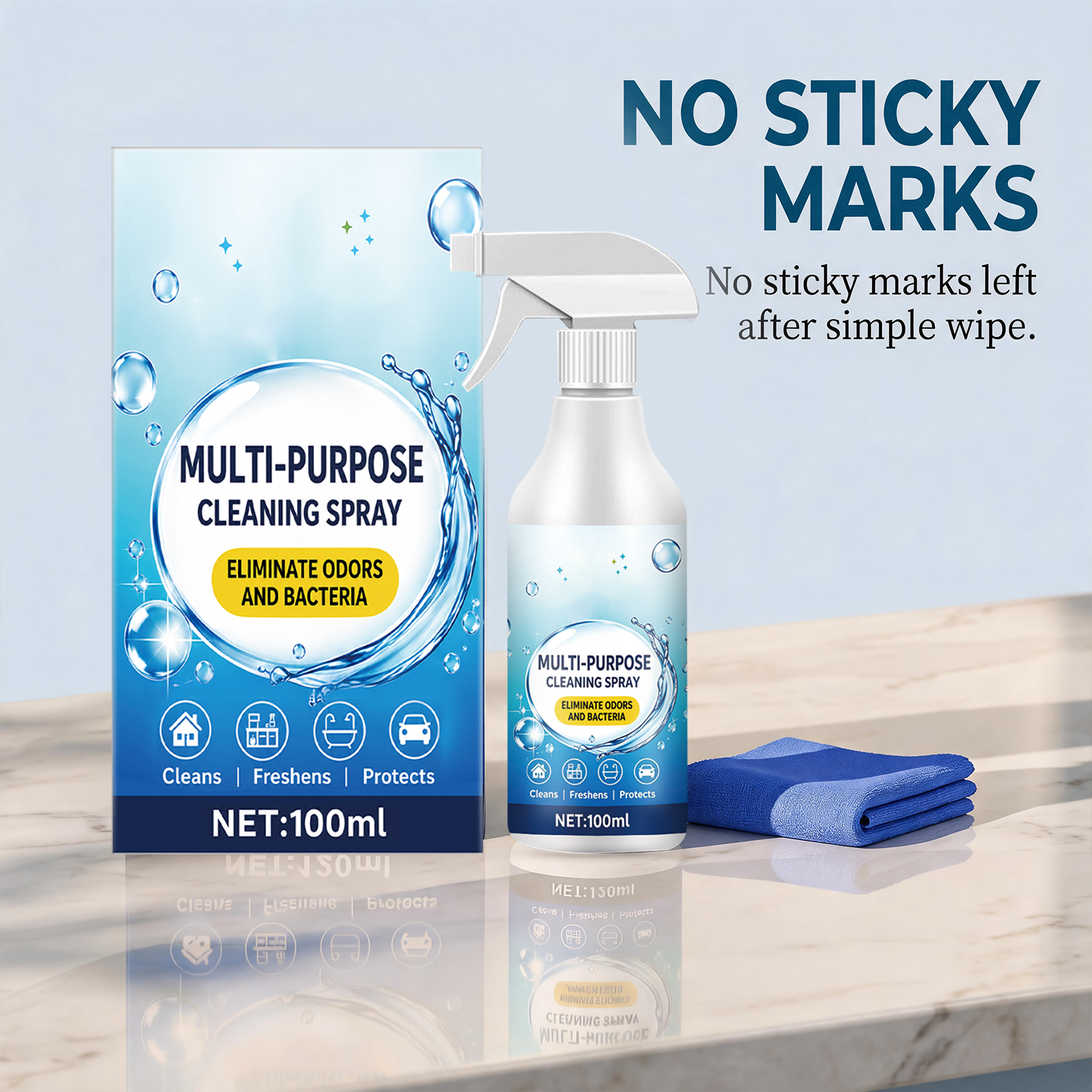 Household Multipurpose Cleaning Spray Clean Countertop Sink Door Window Tile Kitchen Bathroom Dust Soap Scale Water Stain
