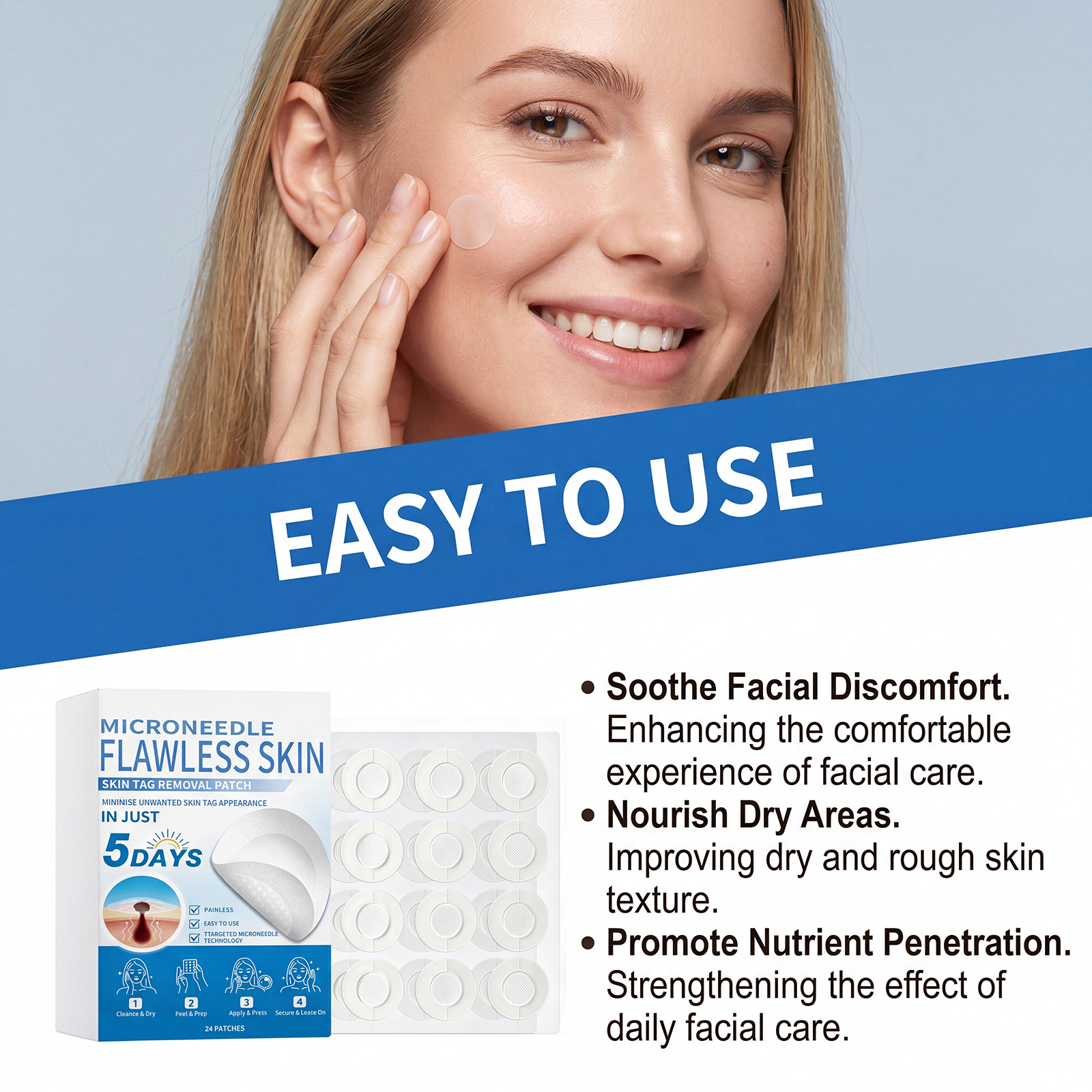 Skin Brightening Care Patch Thin Invisible Breathable Snug Soft Daily Care Glossy Smooth Facial Skin