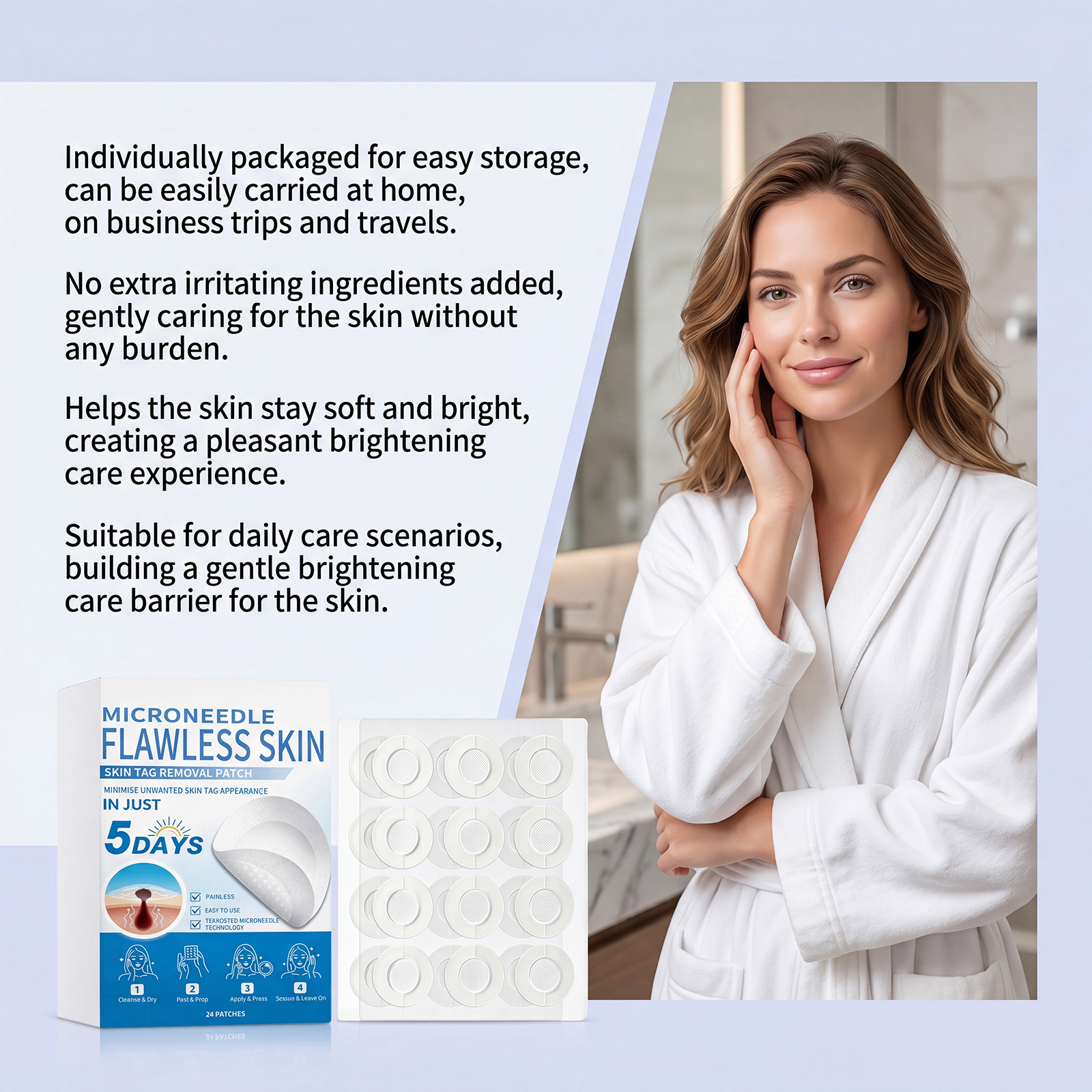 Skin Brightening Care Patch Thin Invisible Breathable Snug Soft Daily Care Glossy Smooth Facial Skin